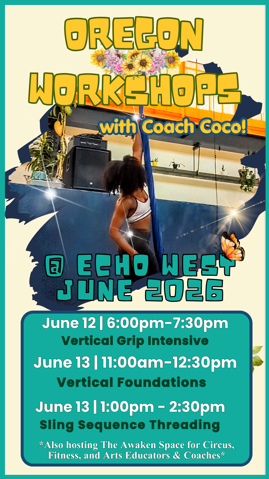 Vertical Apparatus and Awaken Spaces Workshops with Guest Coach Coco