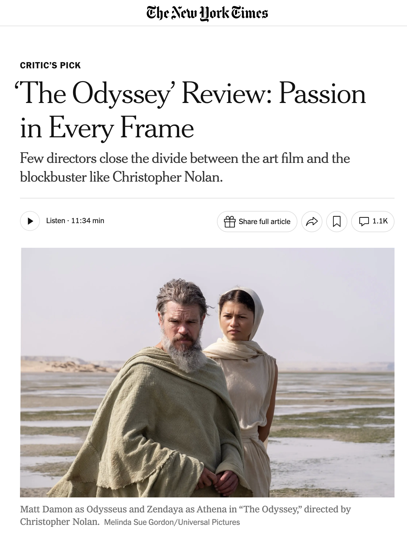 New York Times – The Odyssey