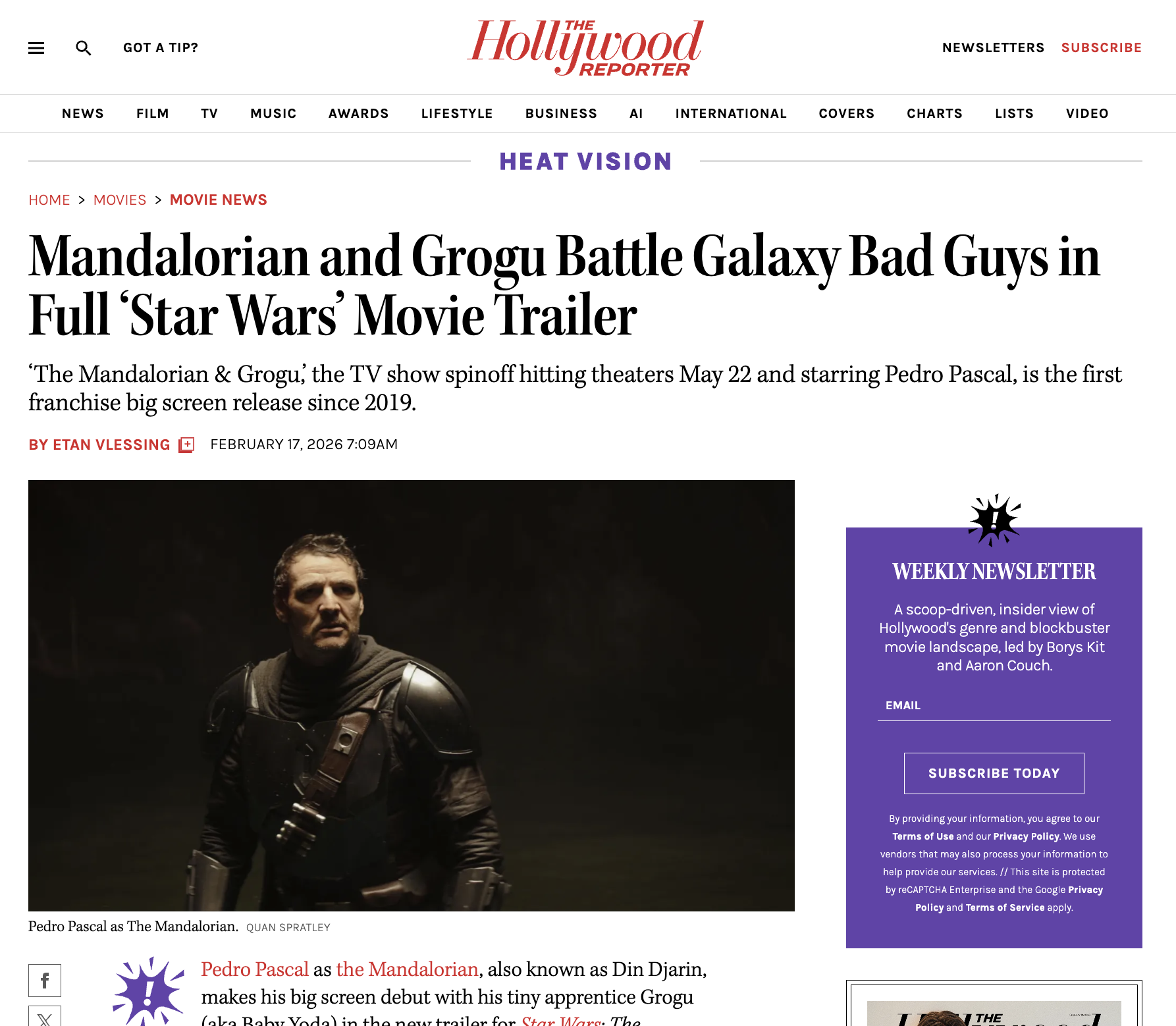 Hollywood Reporter – Mandalorian