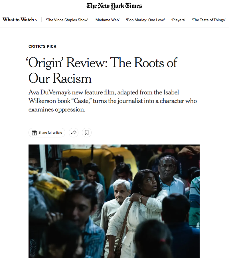 The New York Times – 'Origin' Critic's Pick