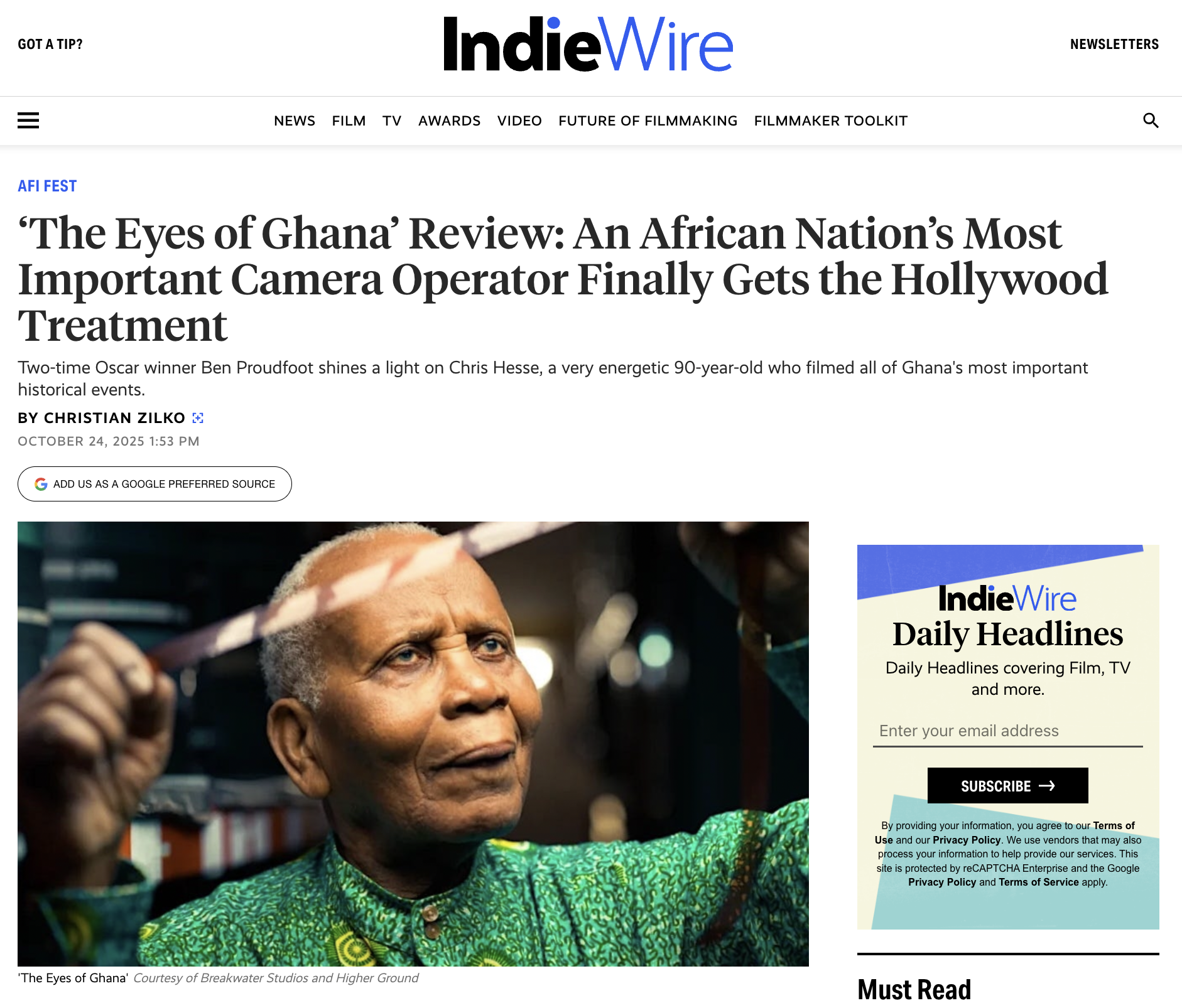 Eyes of Ghana – IndieWire