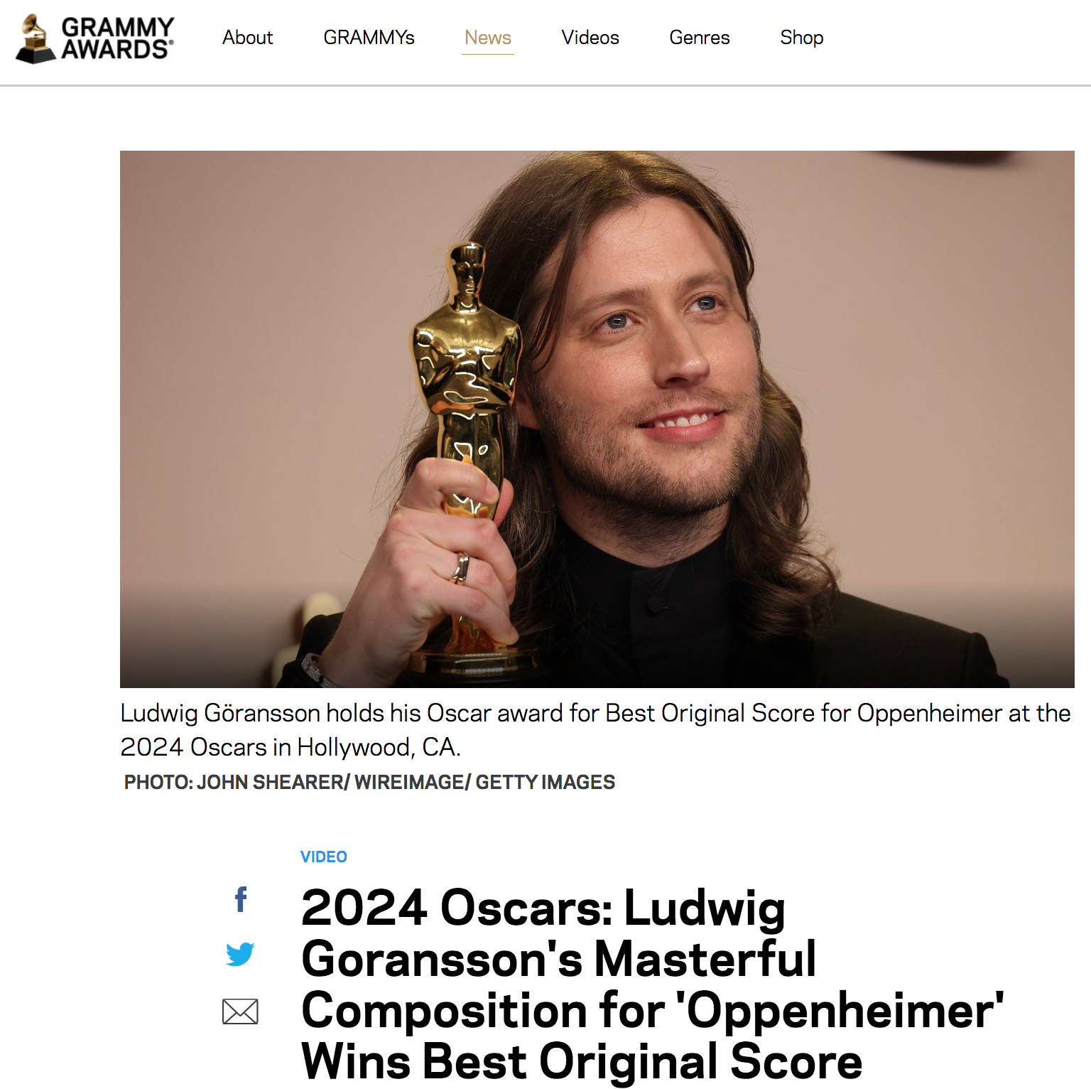 Oppenheimer – Oscar Win – Ludwig Göransson – Grammy