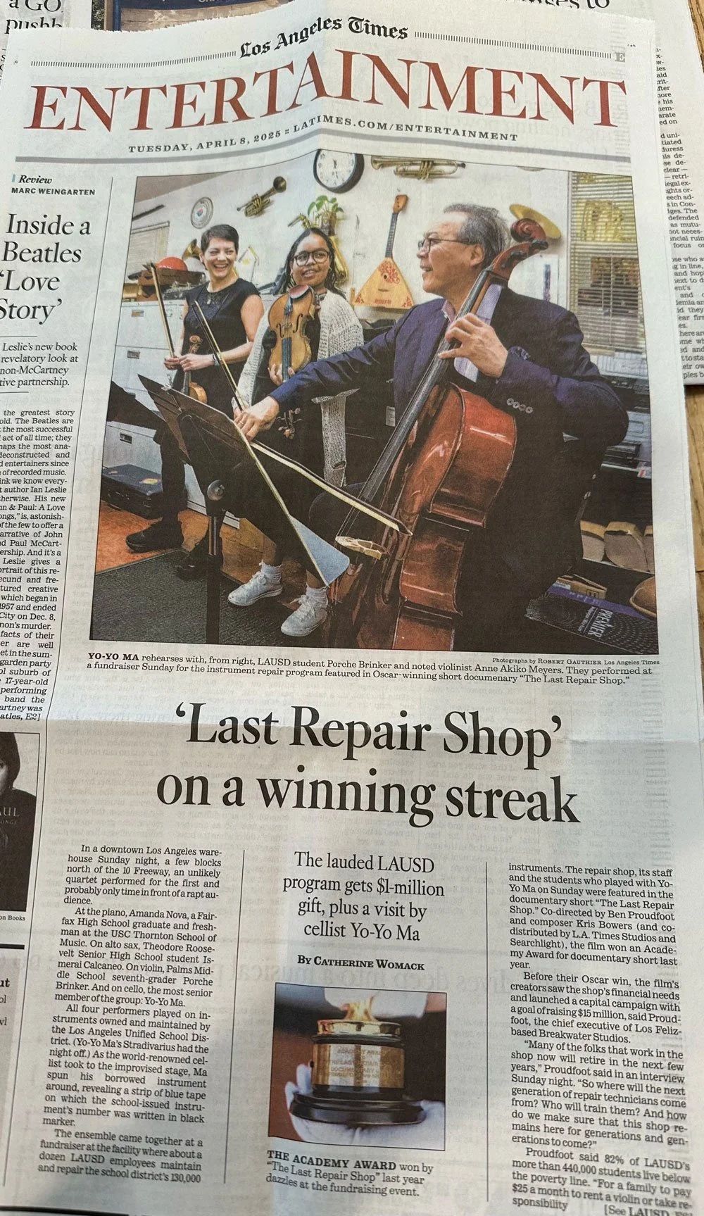 LA Times – Entertainment – LAUSD Yo-Yo Ma