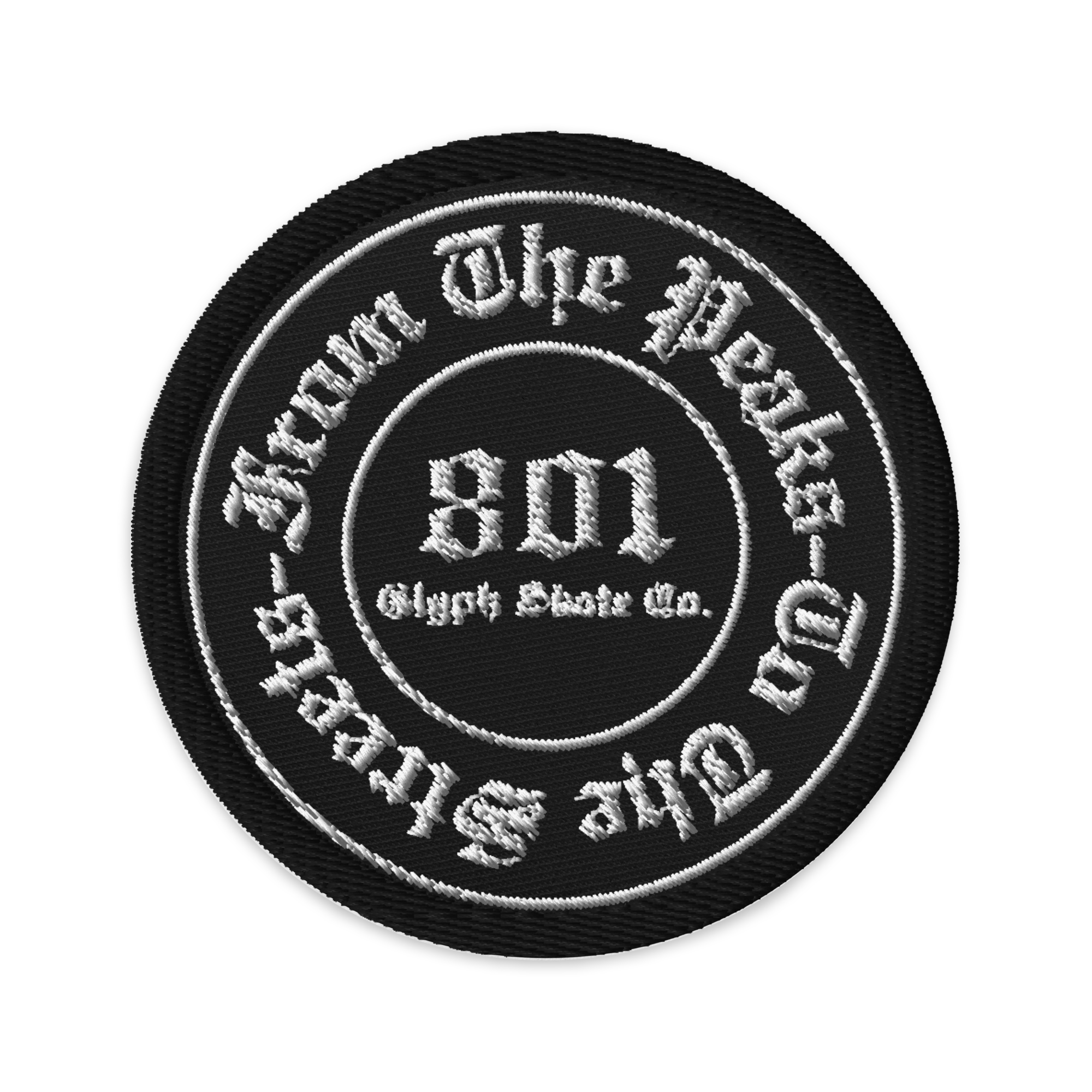 801 embroidered patch