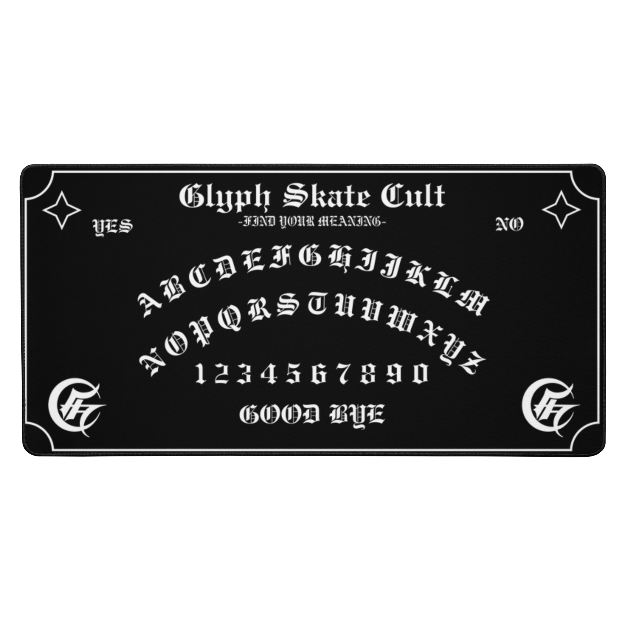 Desk mat for gaming and creative work with occult aesthetic