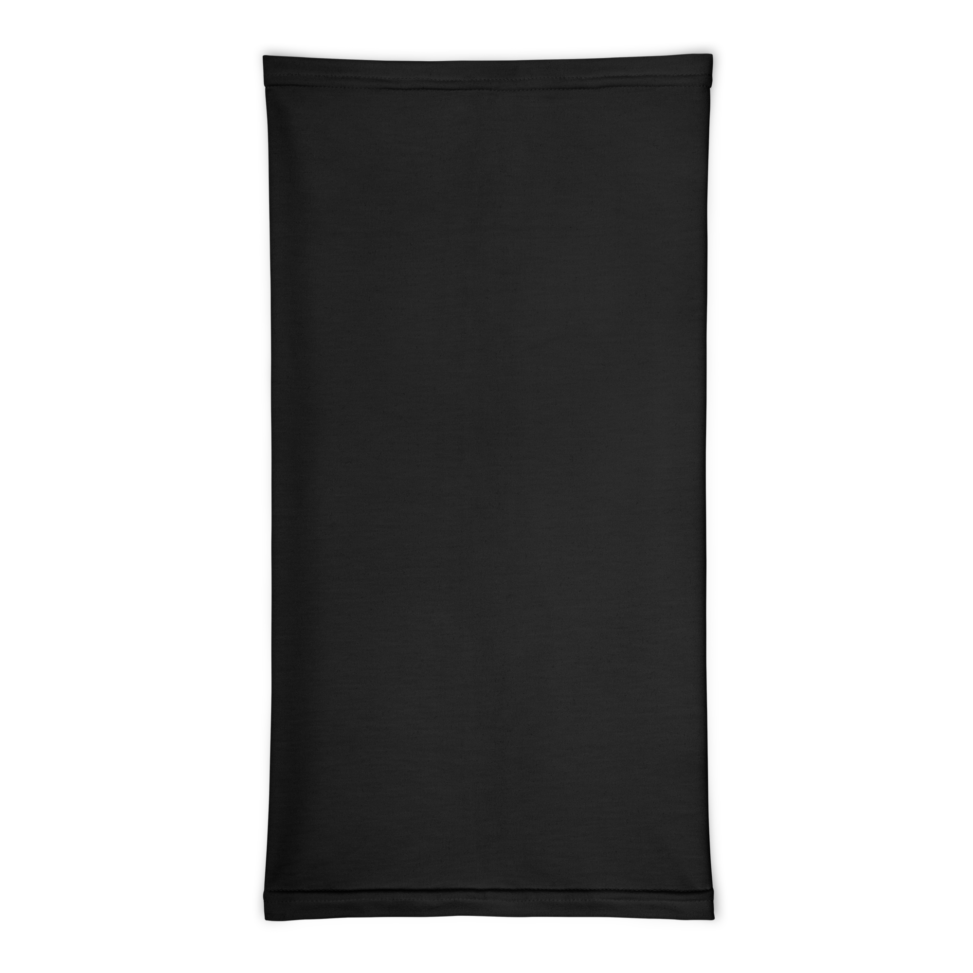 Black neck gaiter worn as a face covering