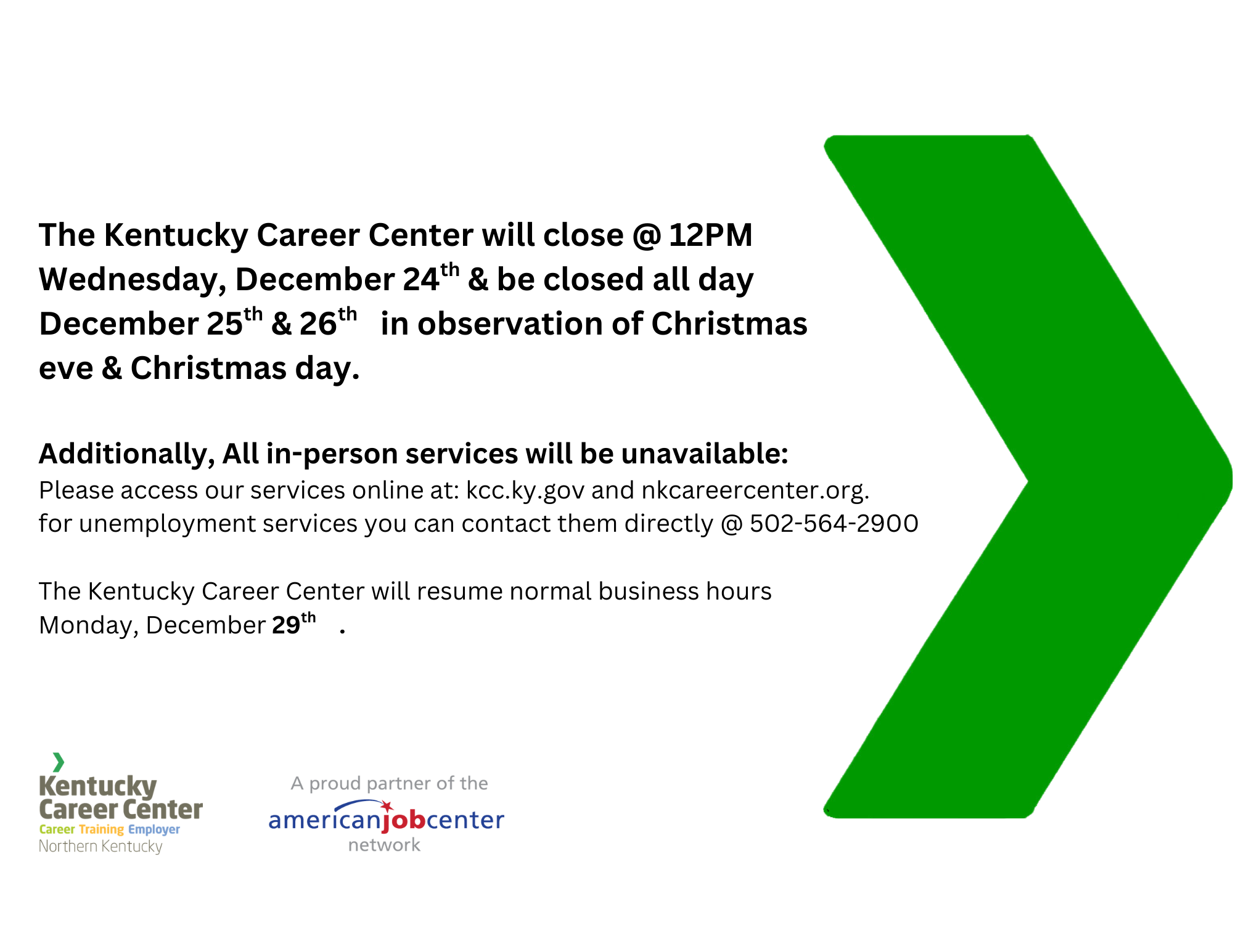 Holiday Closure (Half Day)