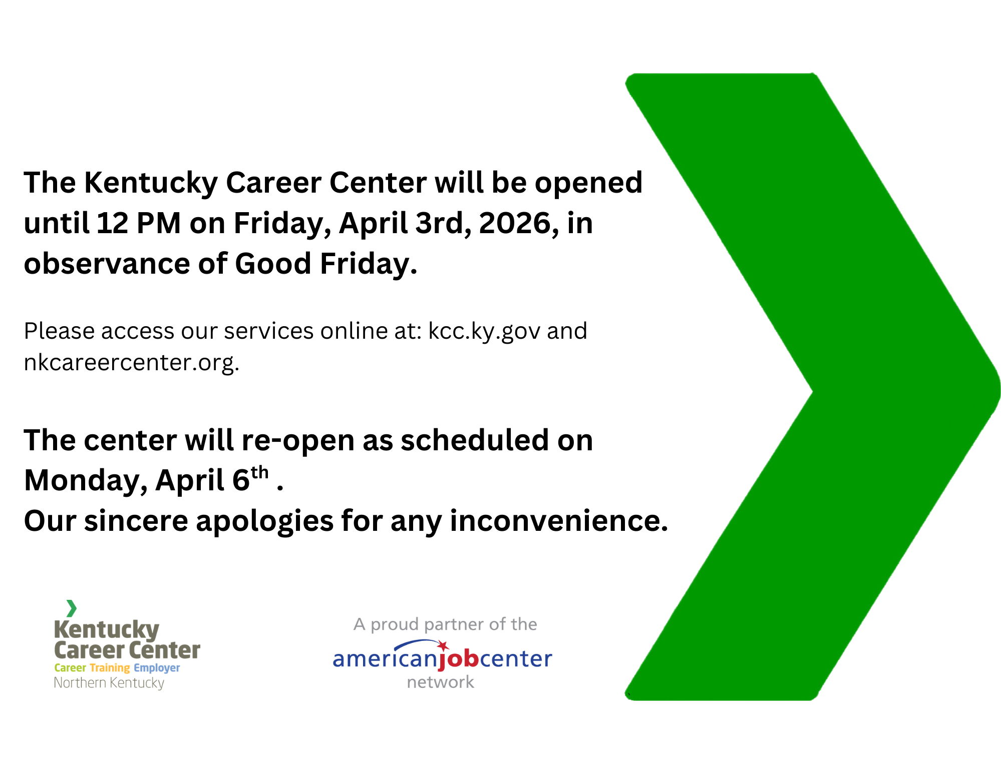 Holiday Closure:     Good Friday