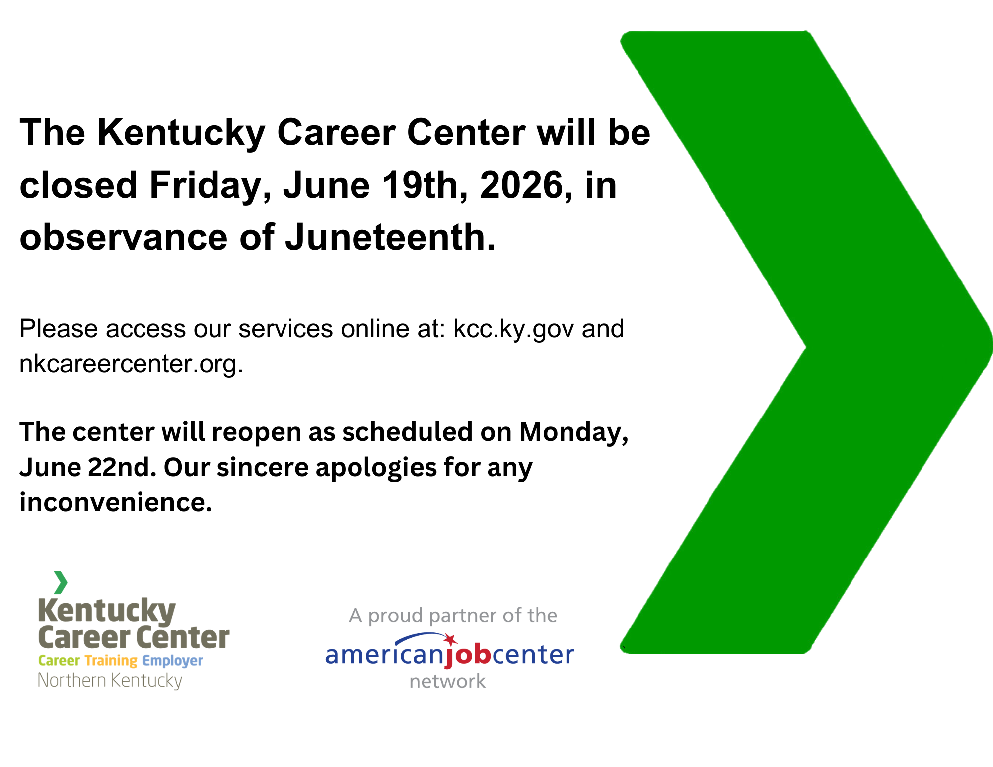 Holiday Closure : Juneteenth