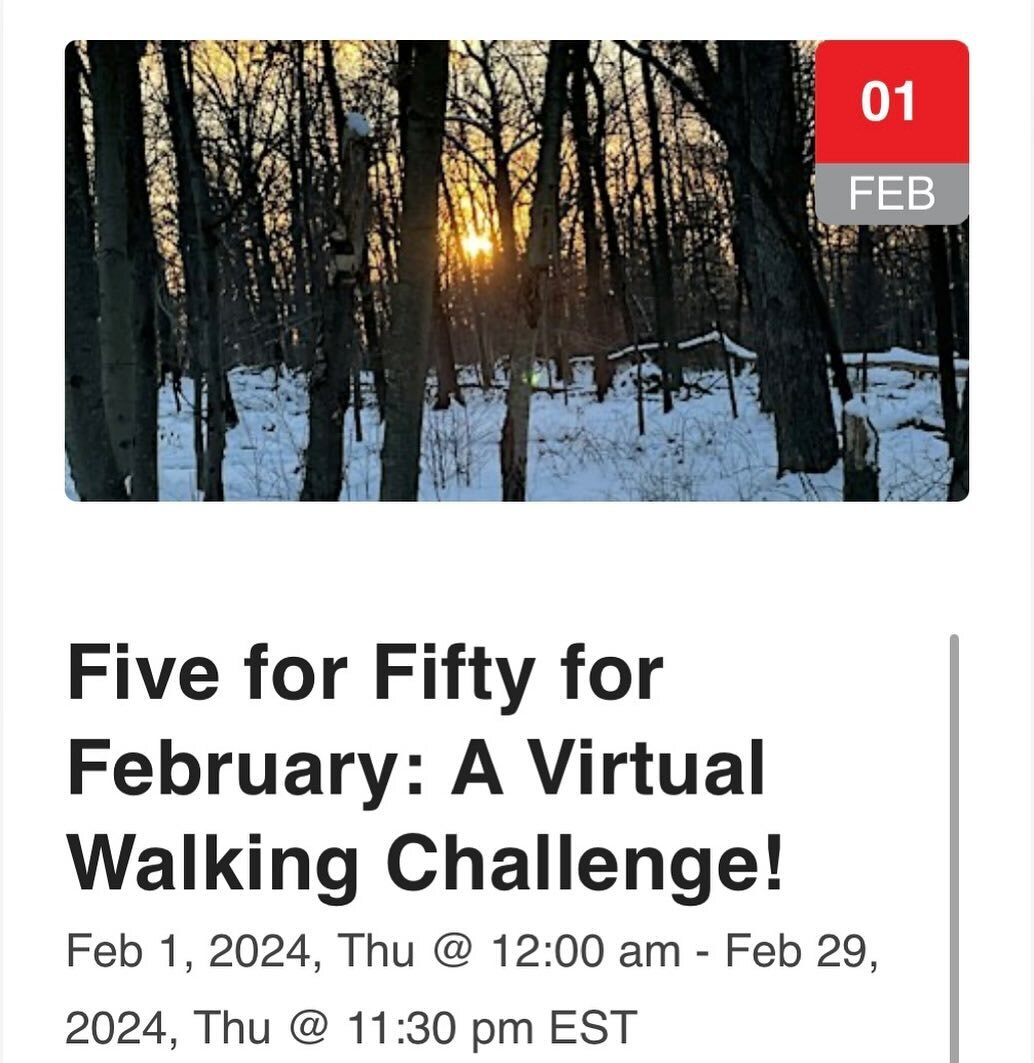 Who is up for FreeWalkers&rsquo; first Virtual Challenge of 2024?

Five for Fifty for February:  for a donation of five dollars, we challenge you to walk 50 total miles over the course of February.  And it&rsquo;s a Leap Year, so you have a whole ext