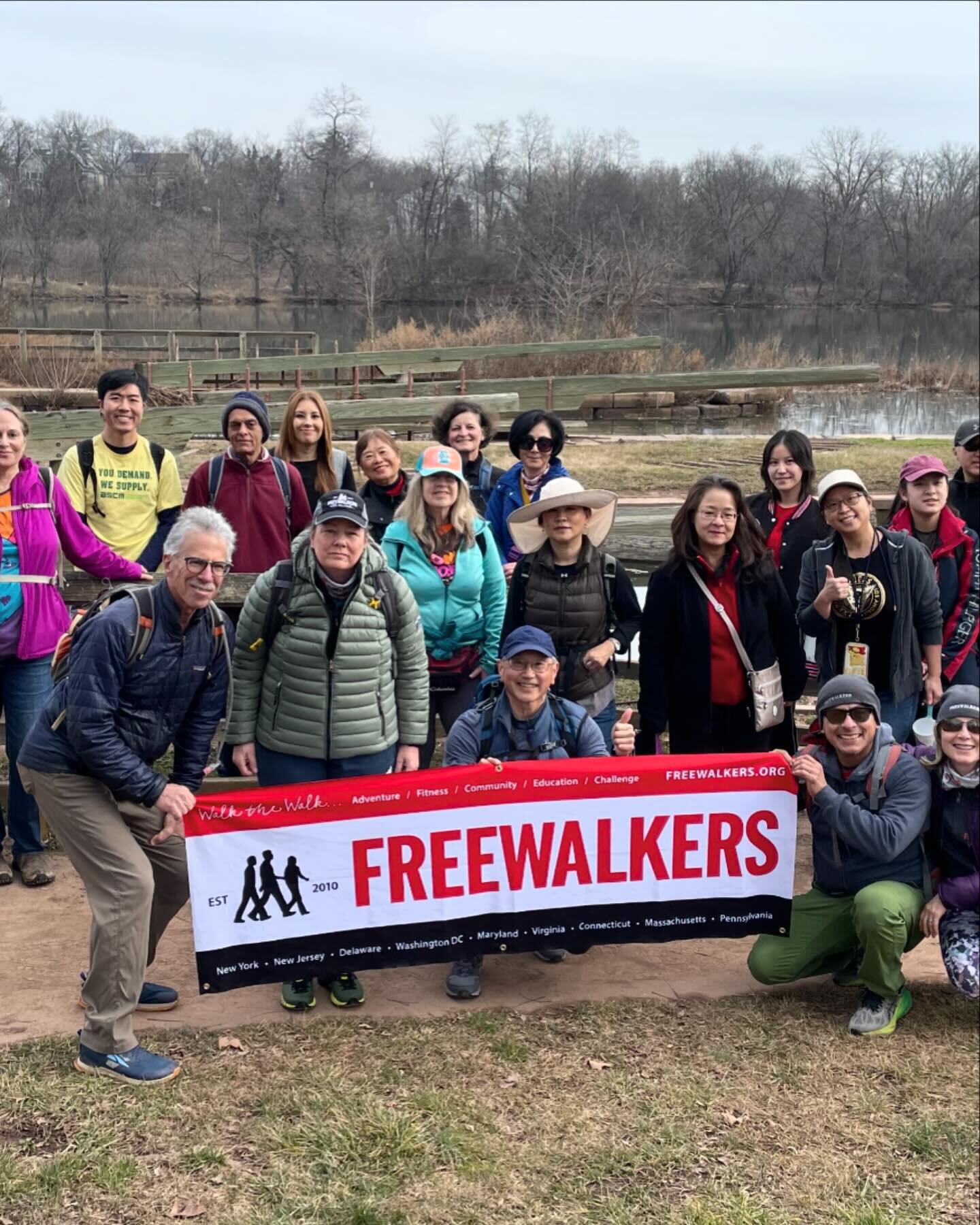 What an incredible weekend for the FreeWalkers family! 

Saturday&rsquo;s group enjoyed a walk along the Forgotten D&amp;R Canal Section and Raritan River.  Thank you so much to Violet and Sam Chen for coordinating and for the beautiful group photo.
