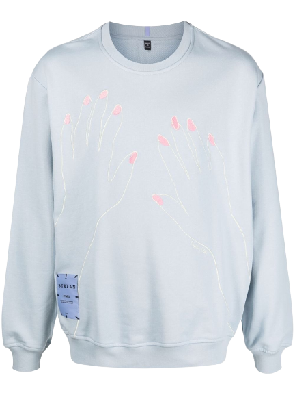 MCQ Striae hand-embroidered sweatshirt
