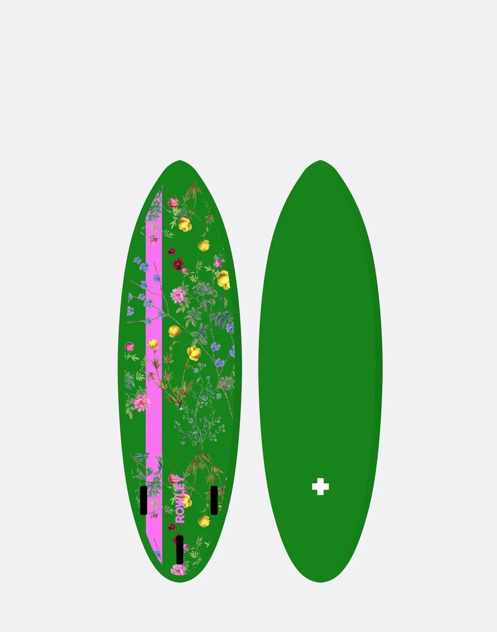 CYNTHIA ROWLEY CUSTOM SHORT SURFBOARD - GREEN GARDEN FLORAL