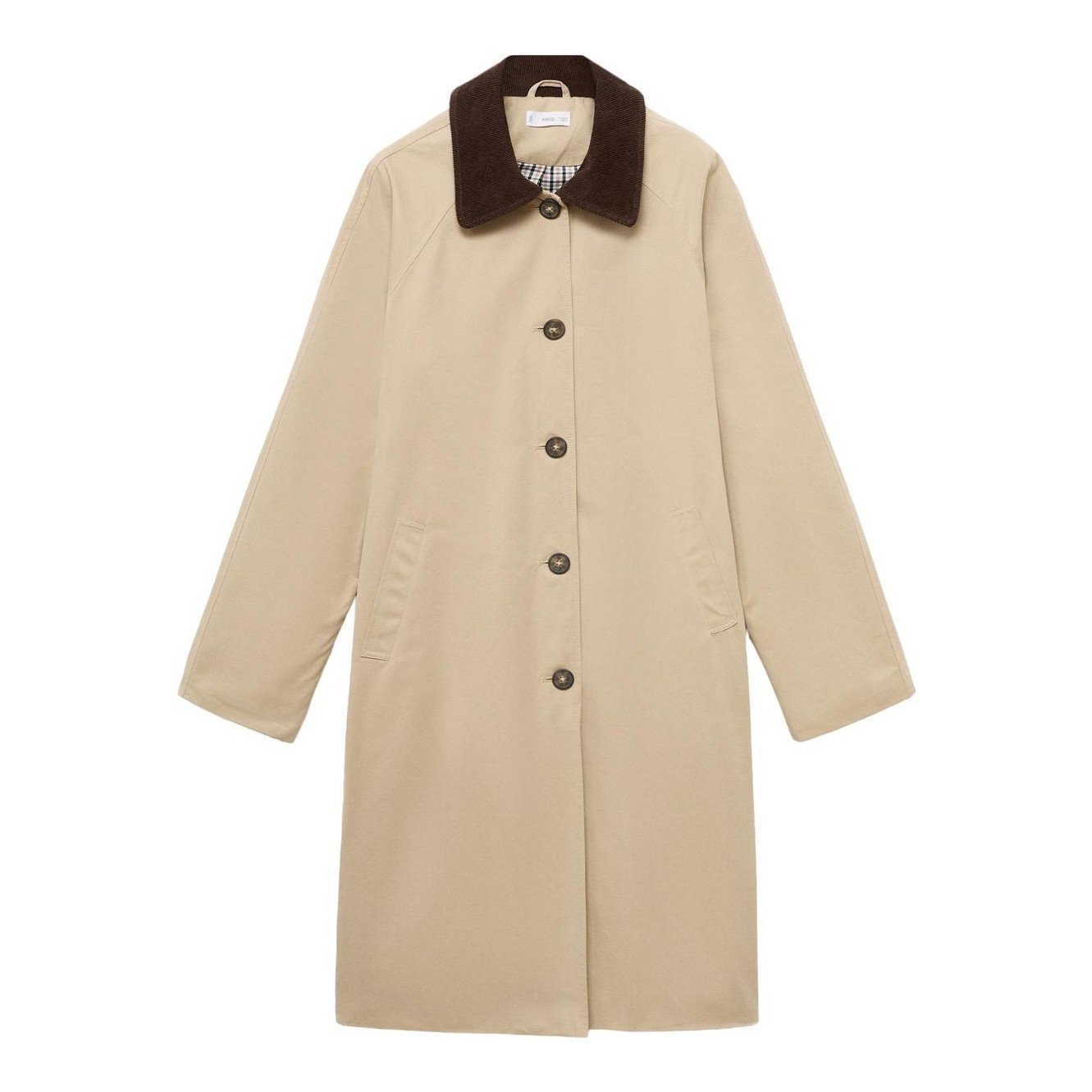 Mango Trench Coat With Contrasting Collar