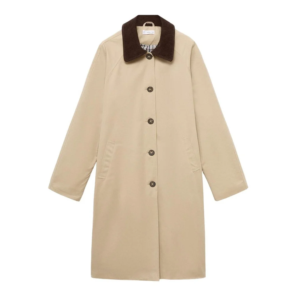 Mango Trench Coat With Contrasting Collar