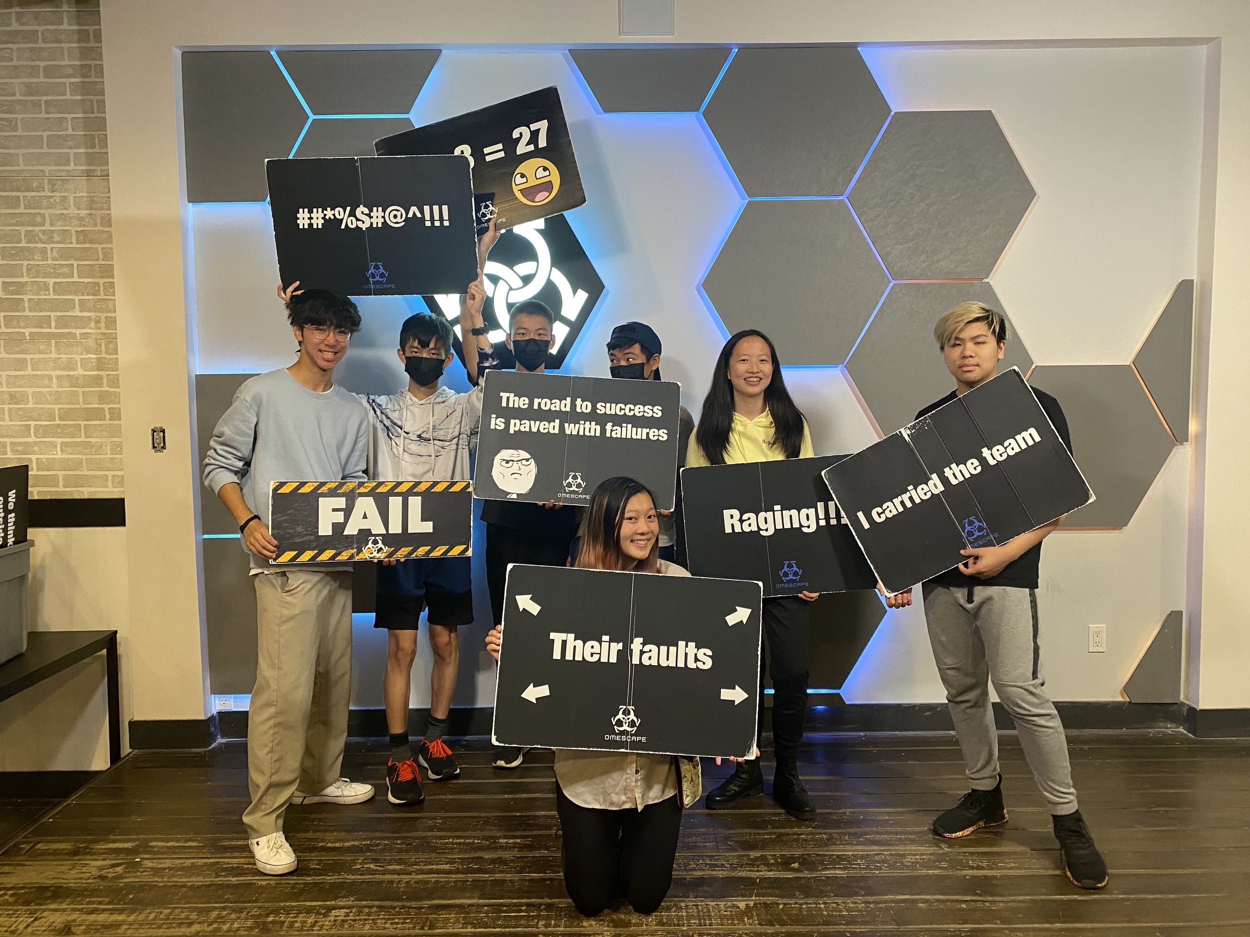 Escape room with my friends!! Unfortunately we didn't make it on time and we were thrown into jail.