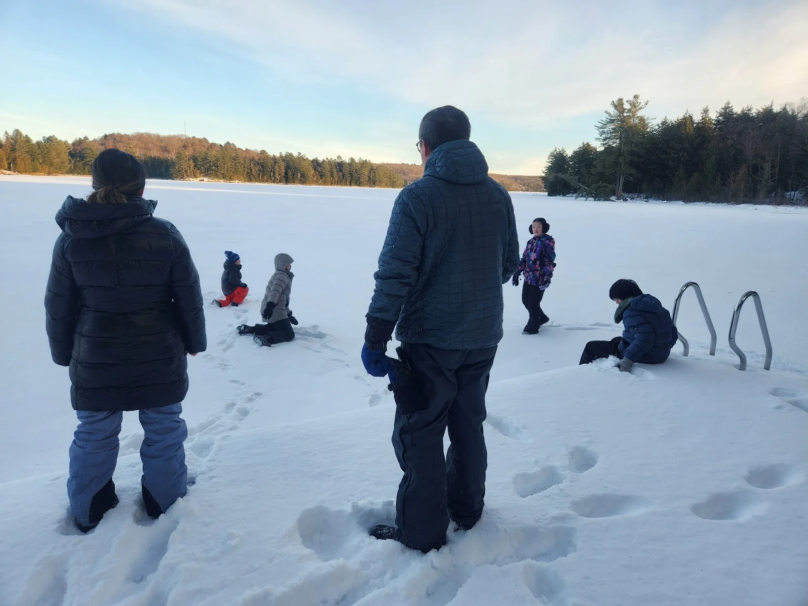 The lake is completely frozen and we could walk on it!!!