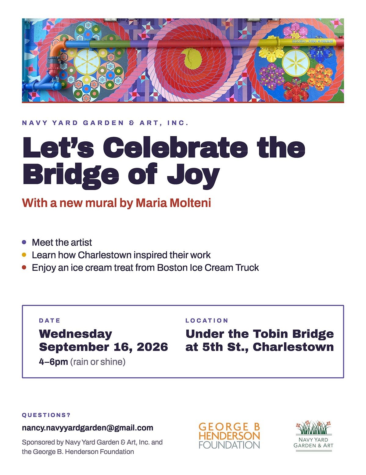 Let's Celebrate the Bridge of Joy with a new mural by Maria Molteni