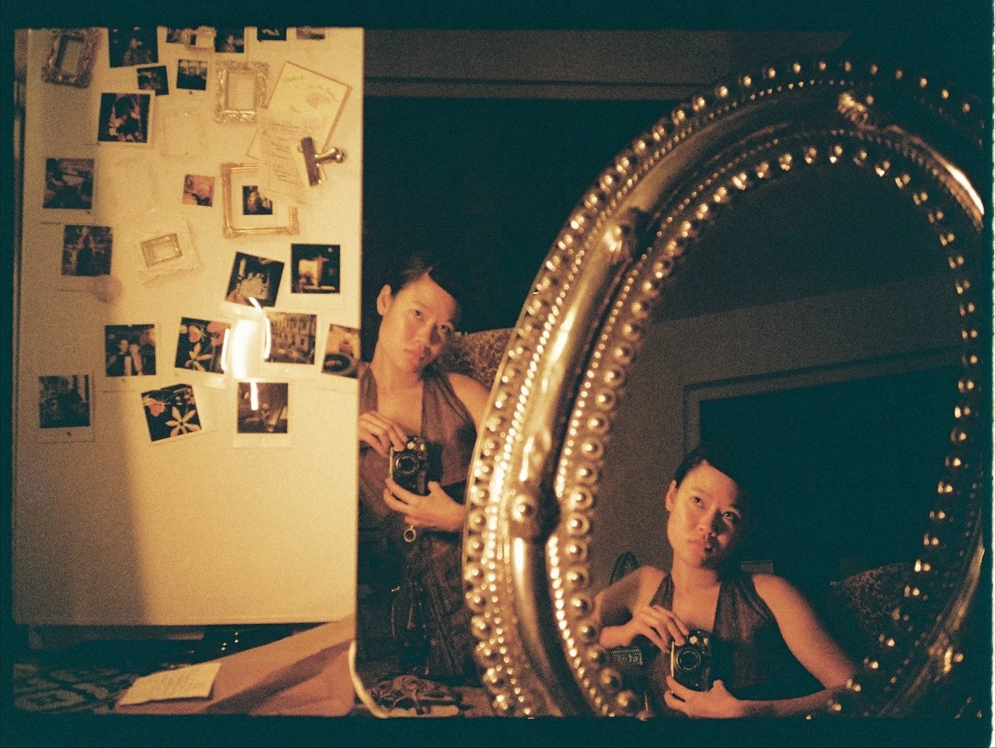I did a late night self portrait session in my messy room last week. Haven&rsquo;t gotten the B&amp;W scans back, which is what I did most of the compositions on. Pushed Delta 3200 to 6400, let&rsquo;s hope they turn out 🤞

P1: #pentax17 and #colorp