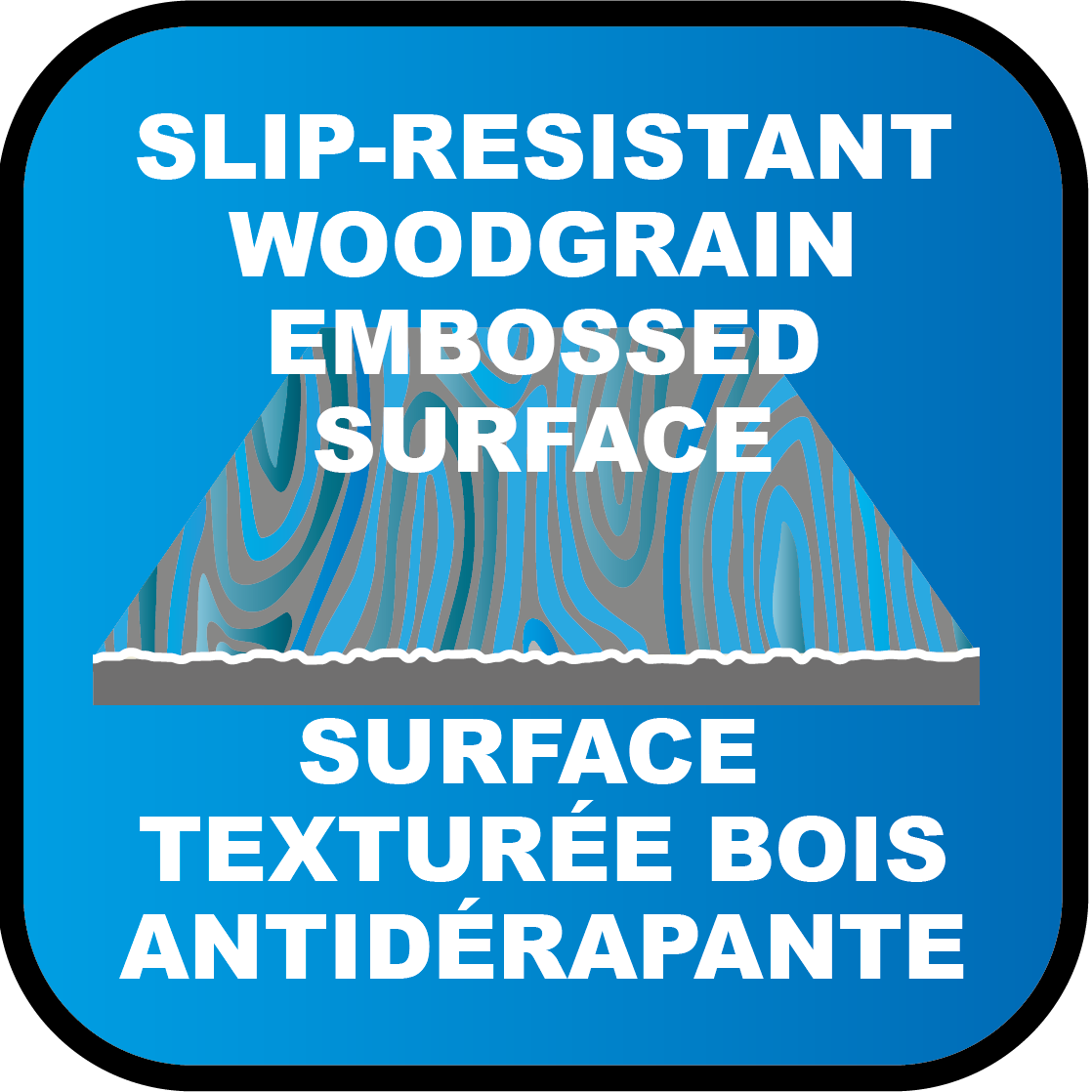 Wood-grain embossed surface