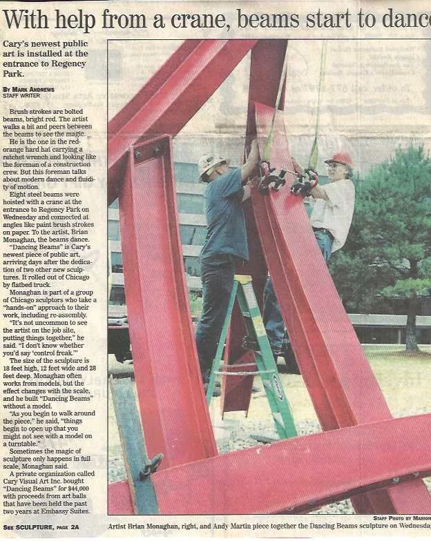 With Help From a Crane, Beams Start to Dance_1999