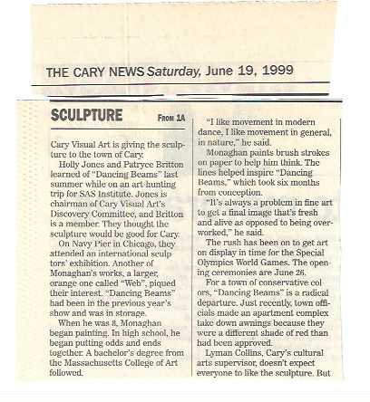 Large, Red Sculpture to Be Placed at Regency Parkway_June 19, 1999_pg. 2 of 2