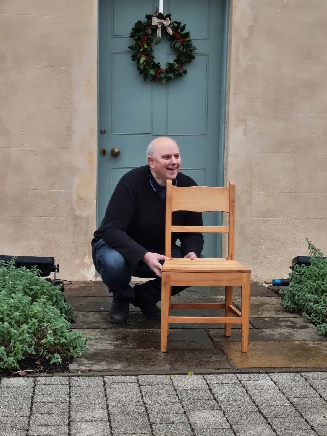Brian with his handmade chair