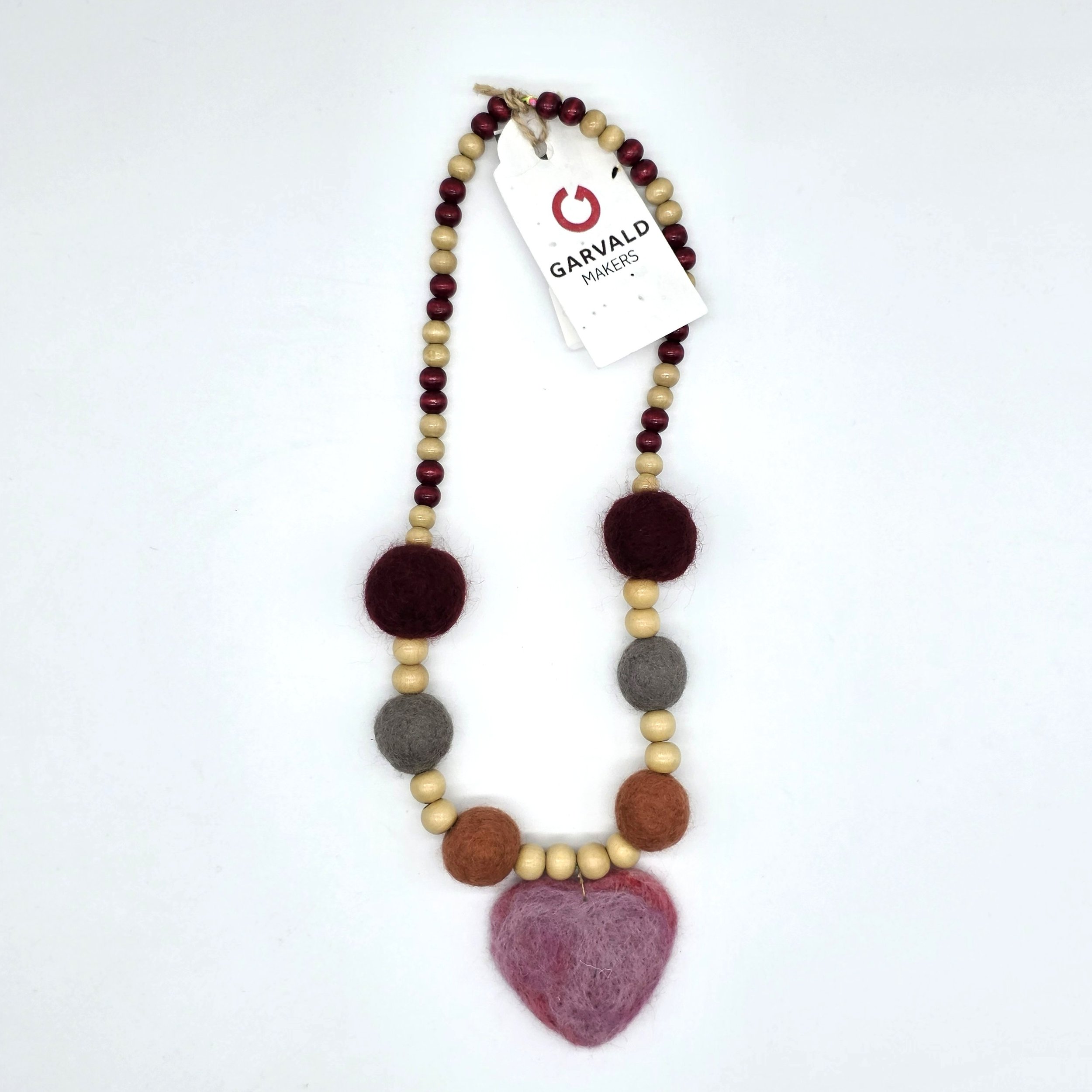 Handcrafted Wool and Wood Necklace