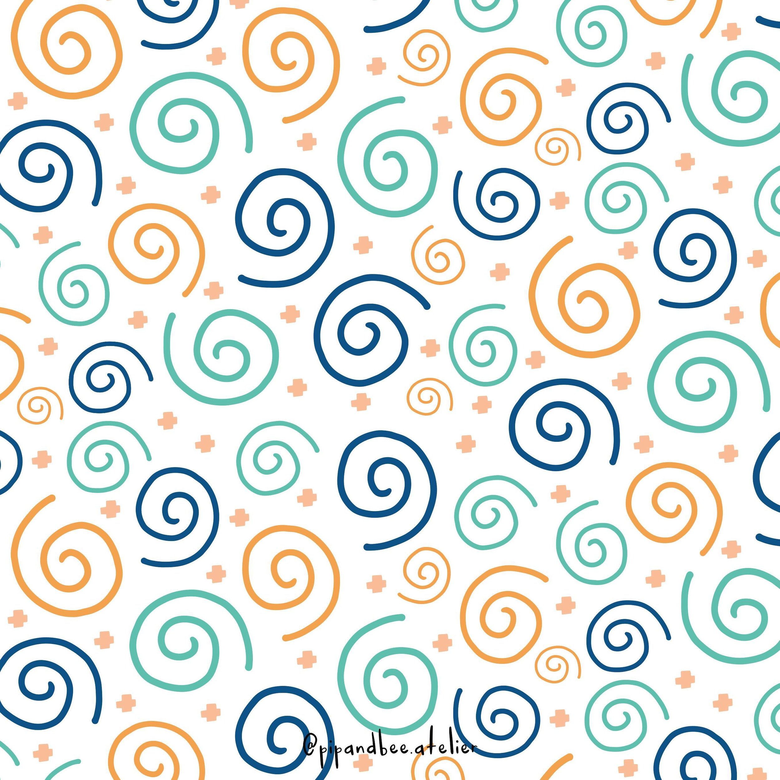 Crazy little swirl pattern 🍥
I&rsquo;d be intrigued to know what type of product you think this would look good on?

I&rsquo;ll show you this week what I have in mind 😍

#pattern #swirls #swirlpattern #crazypattern #kidspattern #patternlove #fundes