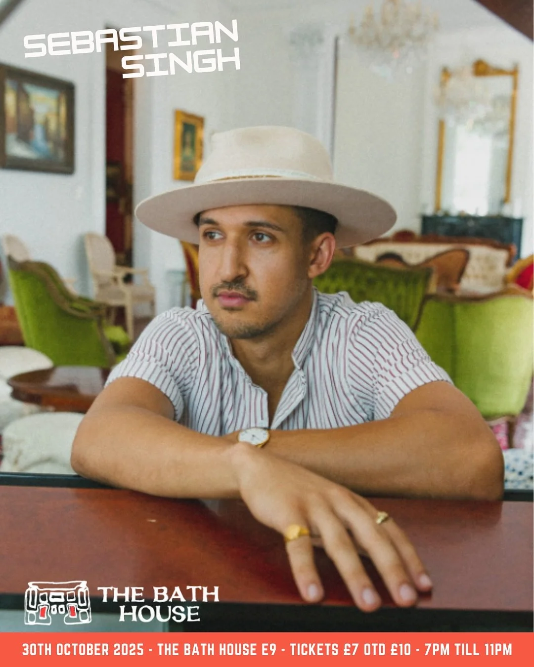 Meet Sebastian Singh 🎹(swipe to listen!)

 A London-based soul and jazz singer/pianist who grew up in New Orleans.

Seb has a studio right here at The Bath House, where he creates and teaches music! 🎶

Come meet him and experience our community dur