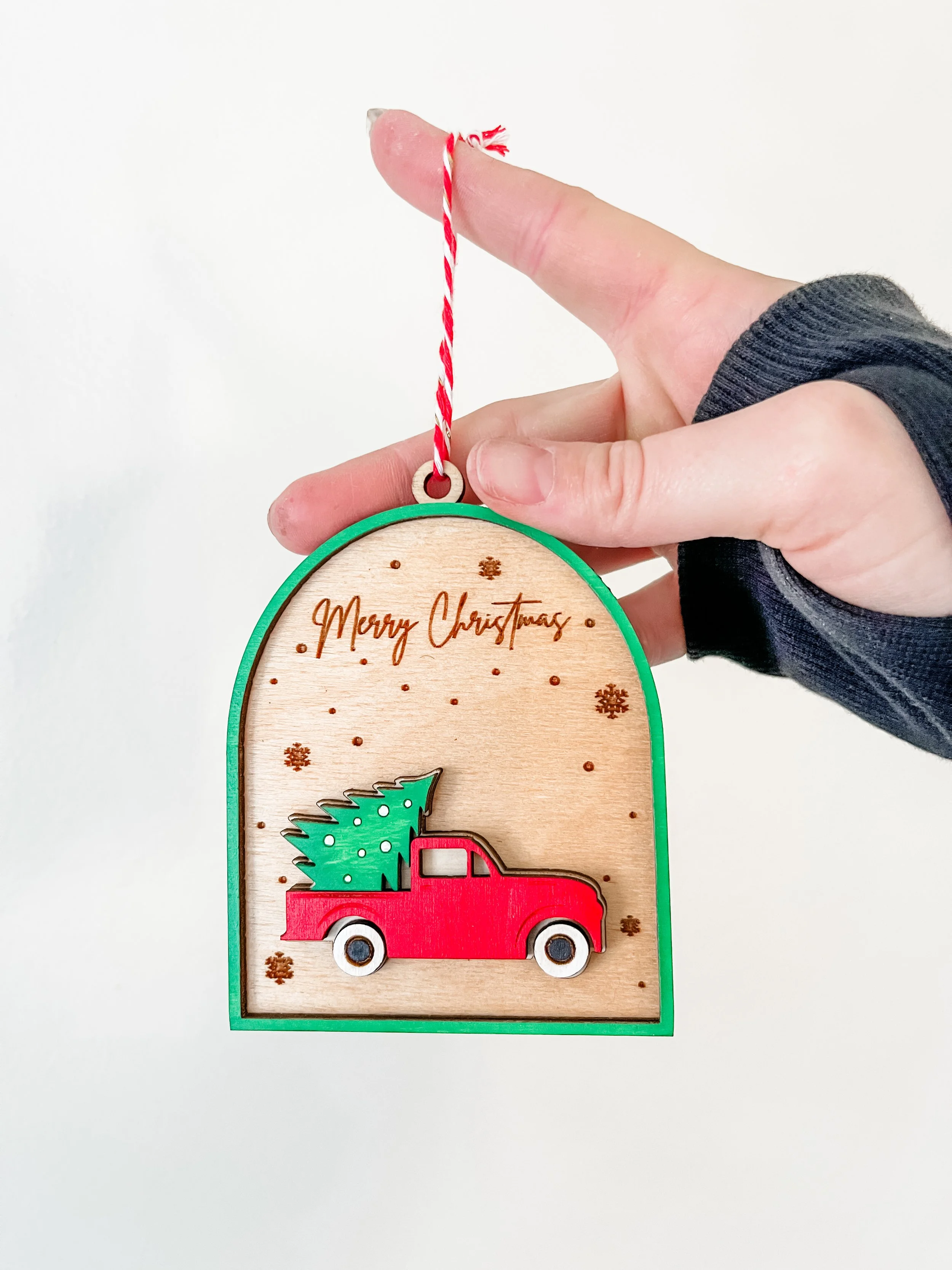 Merry Christmas Red Truck Ornament