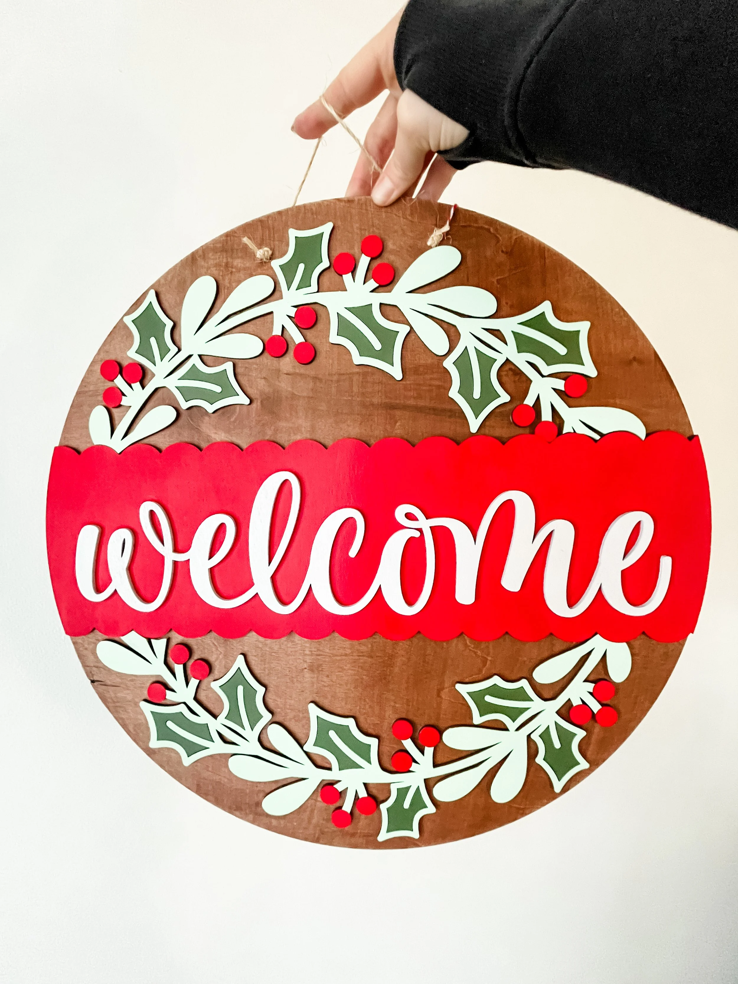 Holly Berry Welcome Door Hanger