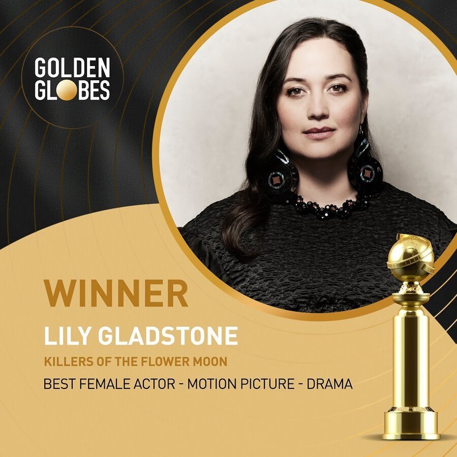 Incredible!!! Congratulations @lilygladstone on this historic win for Indigenous people! 🎉🎉