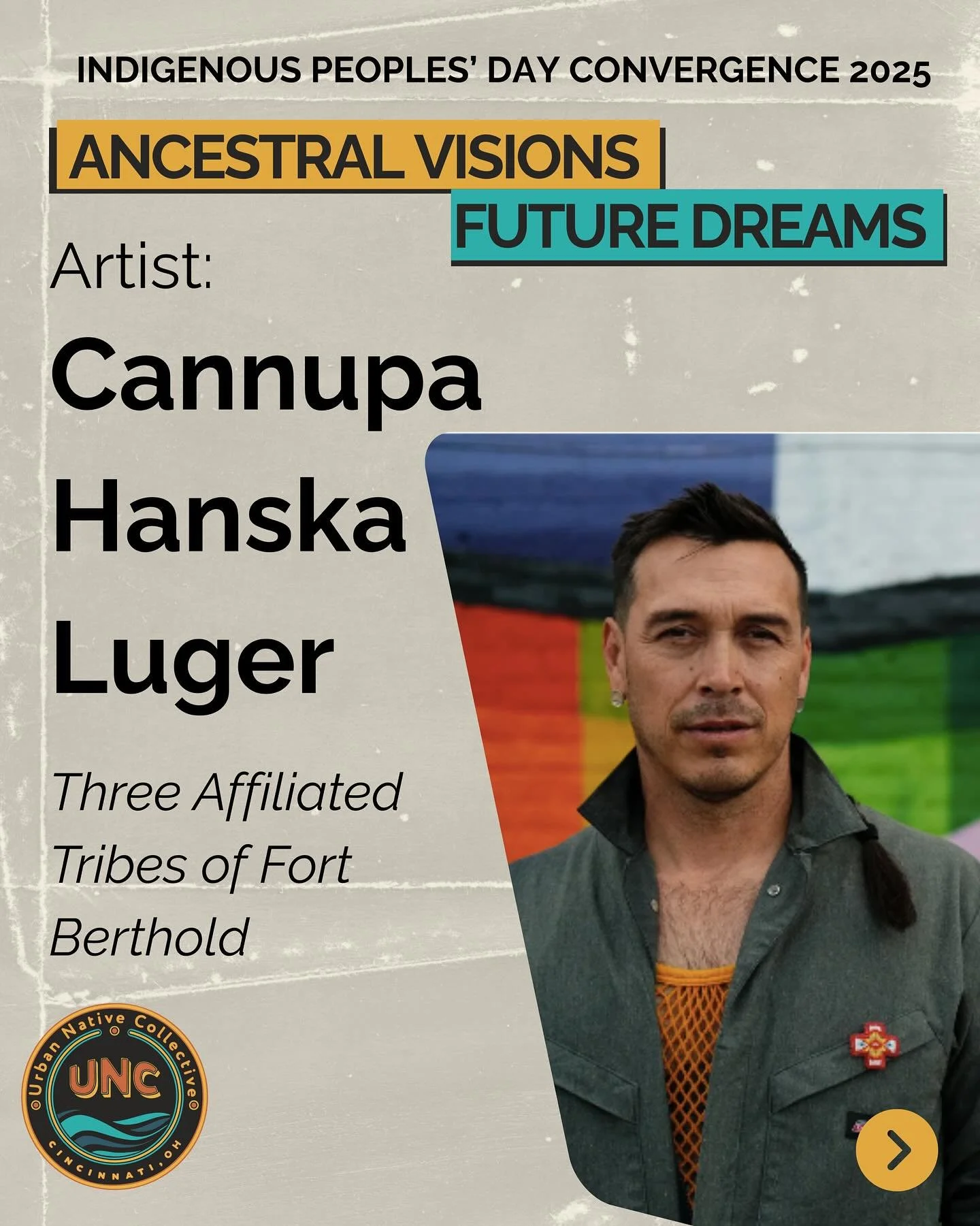 Last, but certainly not least, our final artist to highlight for our 2025 Indigenous Peoples&rsquo; Day Convergence is Cannupa Hanska Luger! @cannupahanska 

Cannupa&rsquo;s bold visual storytelling offers new ways of seeing our shared humanity while
