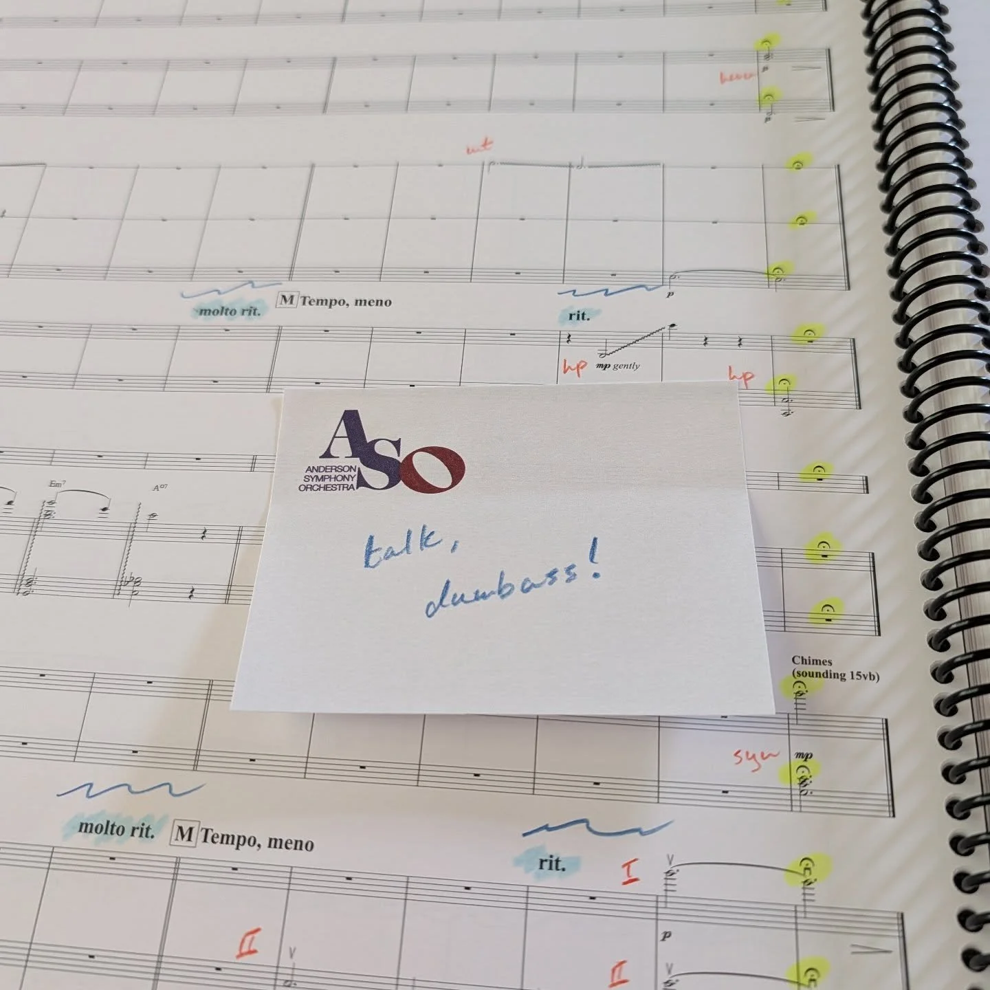I'm a big fan of notes of affirmation, reminding myself that I'm supposed to talk after certain numbers.... 🤣 

#dogdadmaestro #conductor #conductorlife #classicalmusic #symphony #orchestra #scorestudy #videogames #stardewvalley