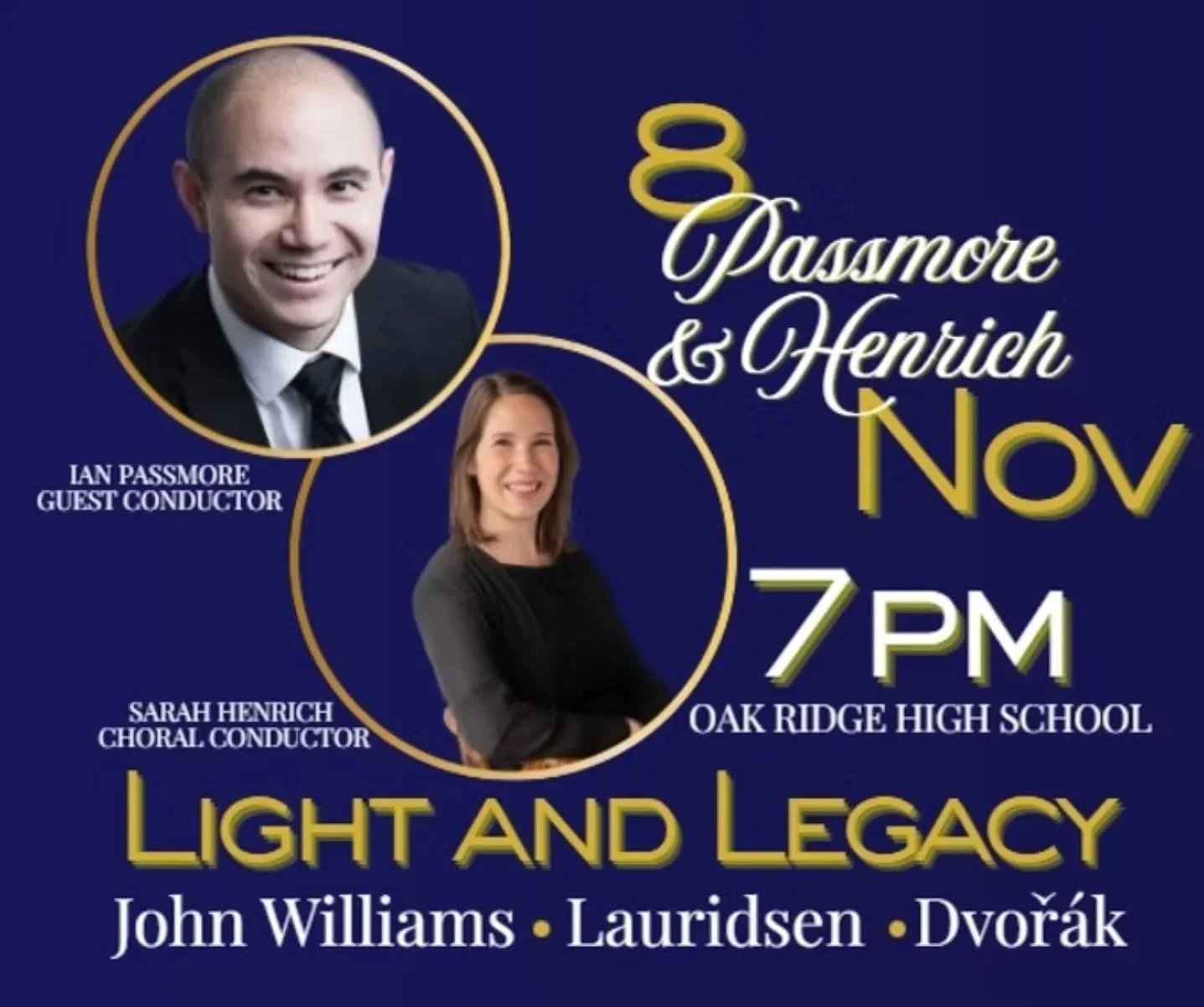 Looking forward to returning to Oak Ridge not once, but twice this season!

While my appearance next February was already scheduled, this new appearance in November was not. I am glad to step in for my colleague Cornelia Orth in a program featuring..