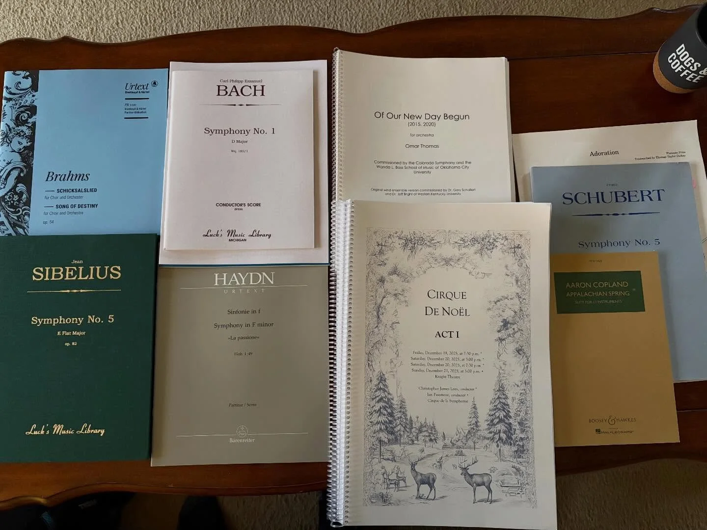 Just organizing the study piles for the next several weeks&hellip; 🤯😳

Looking forward to conducting all this INCREDIBLE music with some equally INCREDIBLE musicians 🎶😍🙏

(Not pictured: Stardew Valley Symphony of Seasons for Tulsa, Charlotte, an