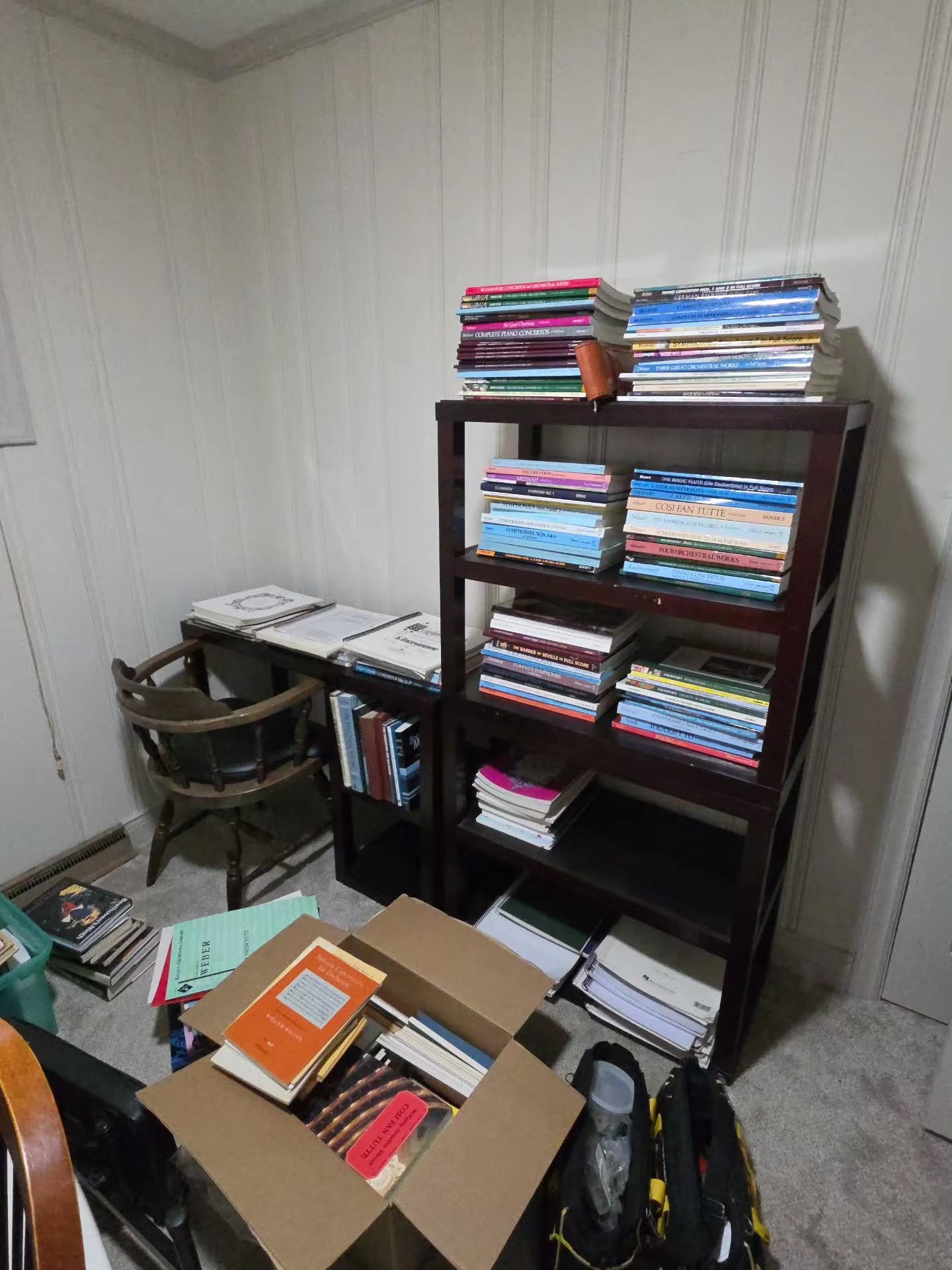 Office before and during; I haven't reached "after" yet 🥵😅

There are several LARGE containers of scores that aren't pictured here.... 😳

Also, conductor friends, PLEASE be ready for a forthcoming post like, "does anybody want these
