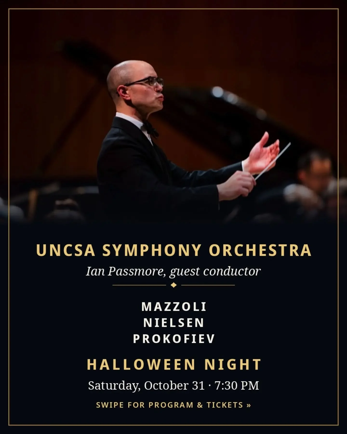 Back in NC this week after a great family concert with my beloved Oak Ridge Symphony and Chorus! 🙏🎃👻

Up next: Mazzoli, Nielsen, and Prokofiev with the fantastic students at the UNC School of the Arts! 🤩

@oakridgemusic @uncsamusic @perepelitsa_f
