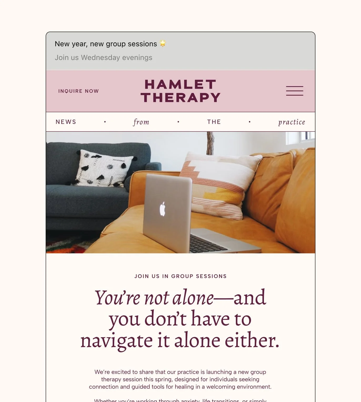 therapy group email design template