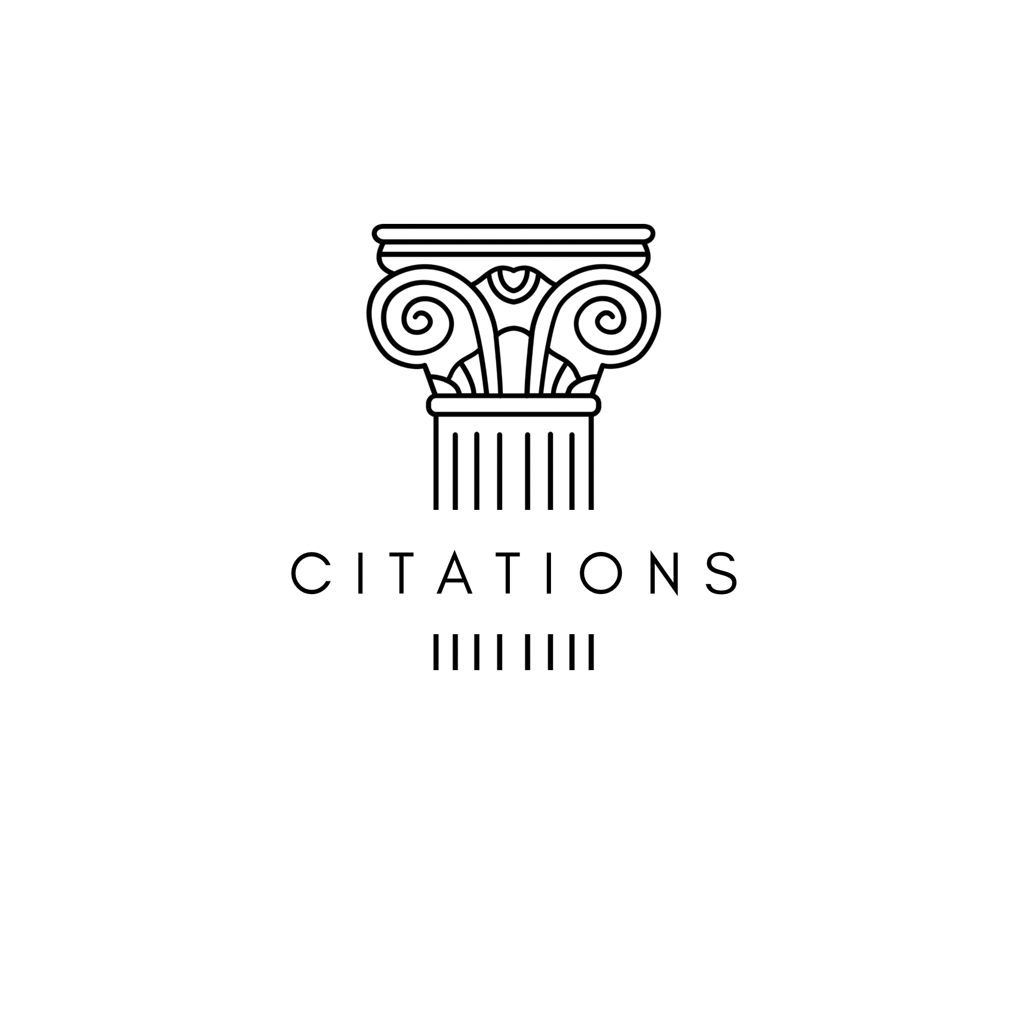 Logo of Citations, a black and white line drawing of an Ionic column with the word 'CITATIONS' below.