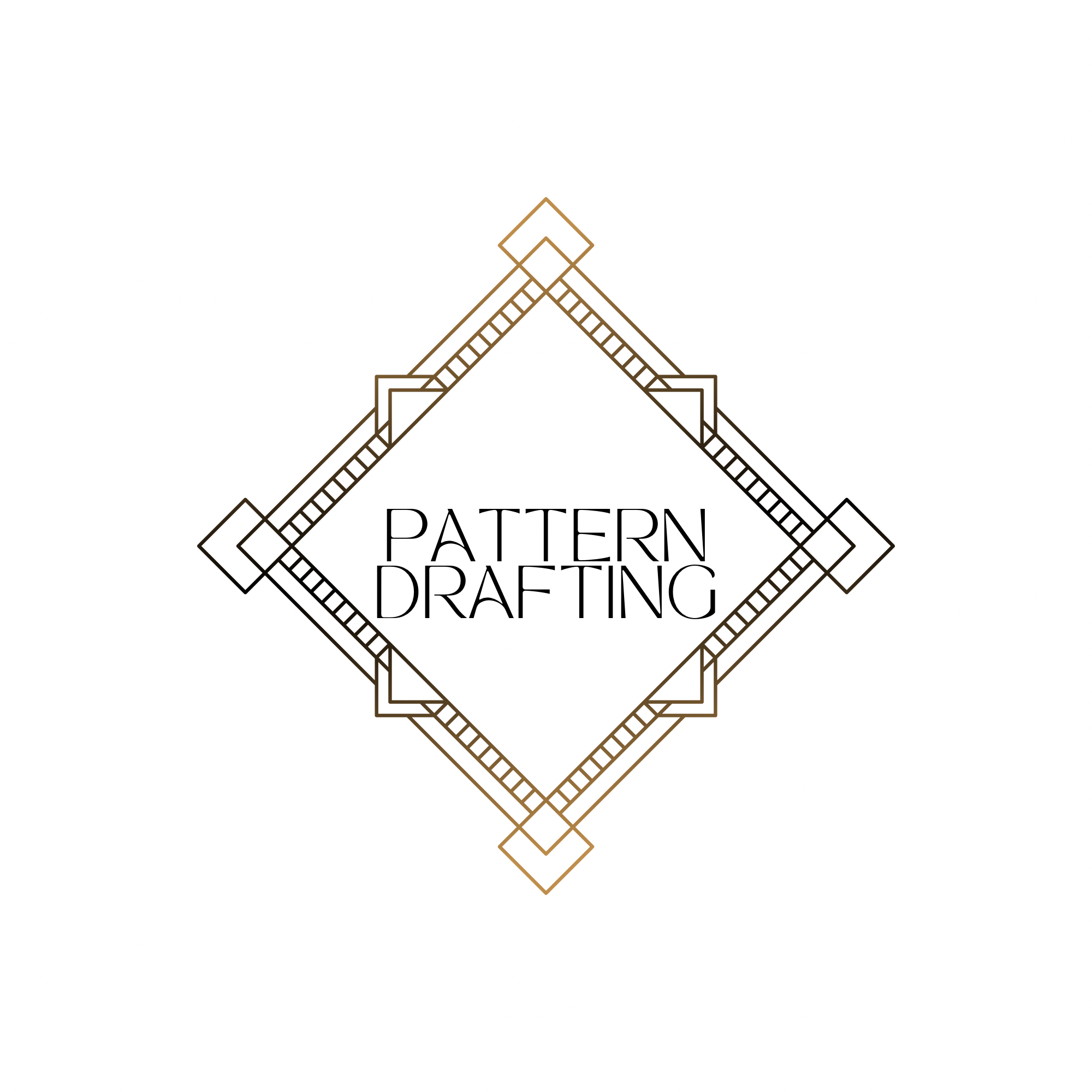 Geometric decorative border with the words "Pattern Drafting" in the center.