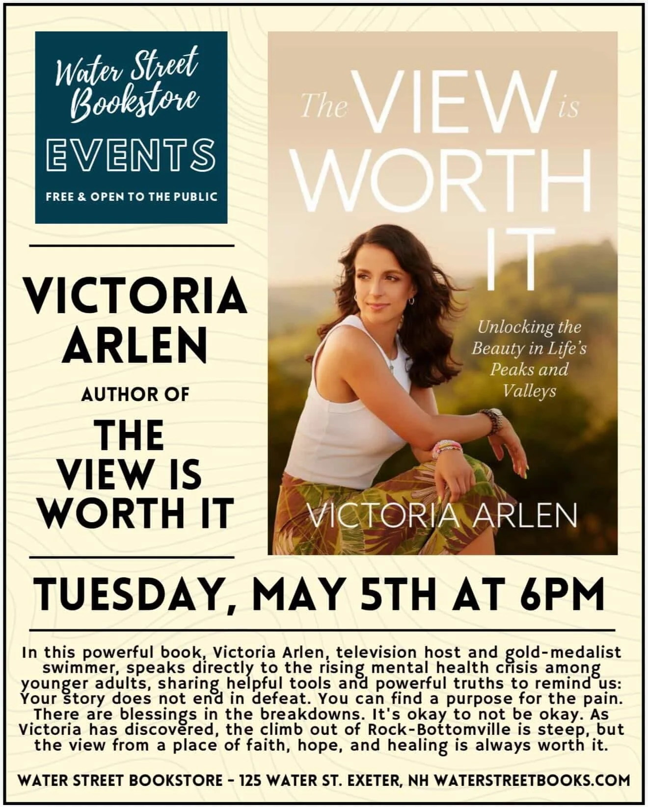 Victoria Arlen at the Water Street Bookstore