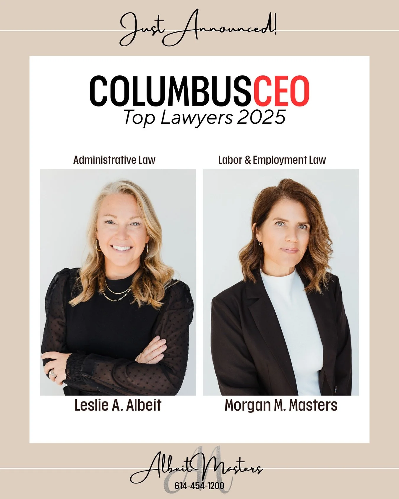 Thank you 🙏🏻 to @columbusceo for including us in this year&rsquo;s Top Lawyers 2025 List! Nominated by our colleagues &amp; an award you can&rsquo;t buy: we&rsquo;re truly honored. 

#toplawyers #columbus #administrativelaw #educationlaw #employmen