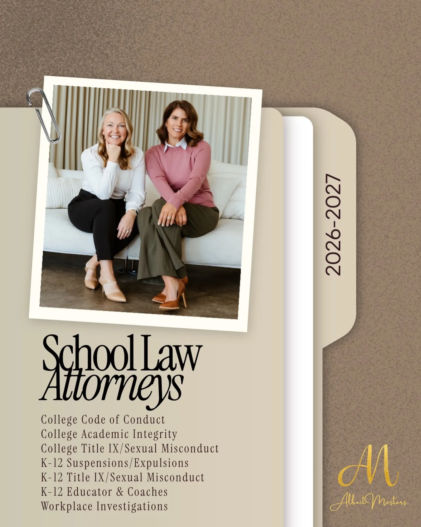 ⭐️Here we go!⭐️

Back to school for the 2026-2027 school year, how can we help you? 

Albeit Masters, LLC represents STUDENTS &bull; EDUCATORS &bull; FAMILIES

📚✏️✂️📓🏫📎🖌️🖇️🧑&zwj;🏫👩🏻&zwj;🏫👨🏽&zwj;🏫