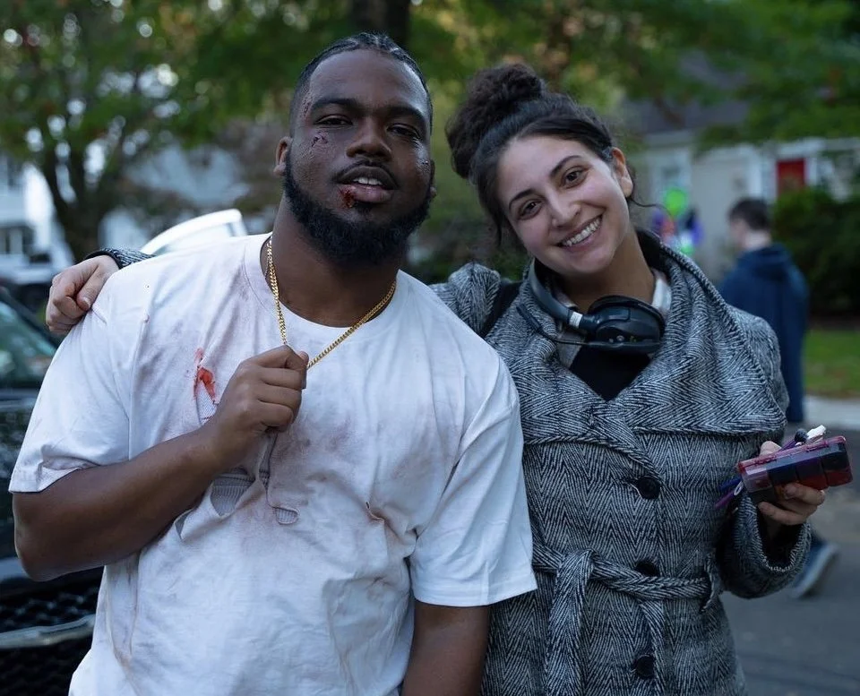 Celebrity Niles Abston and his makeup stylist makeup artist Emily Palmieri with Emily for Makeup