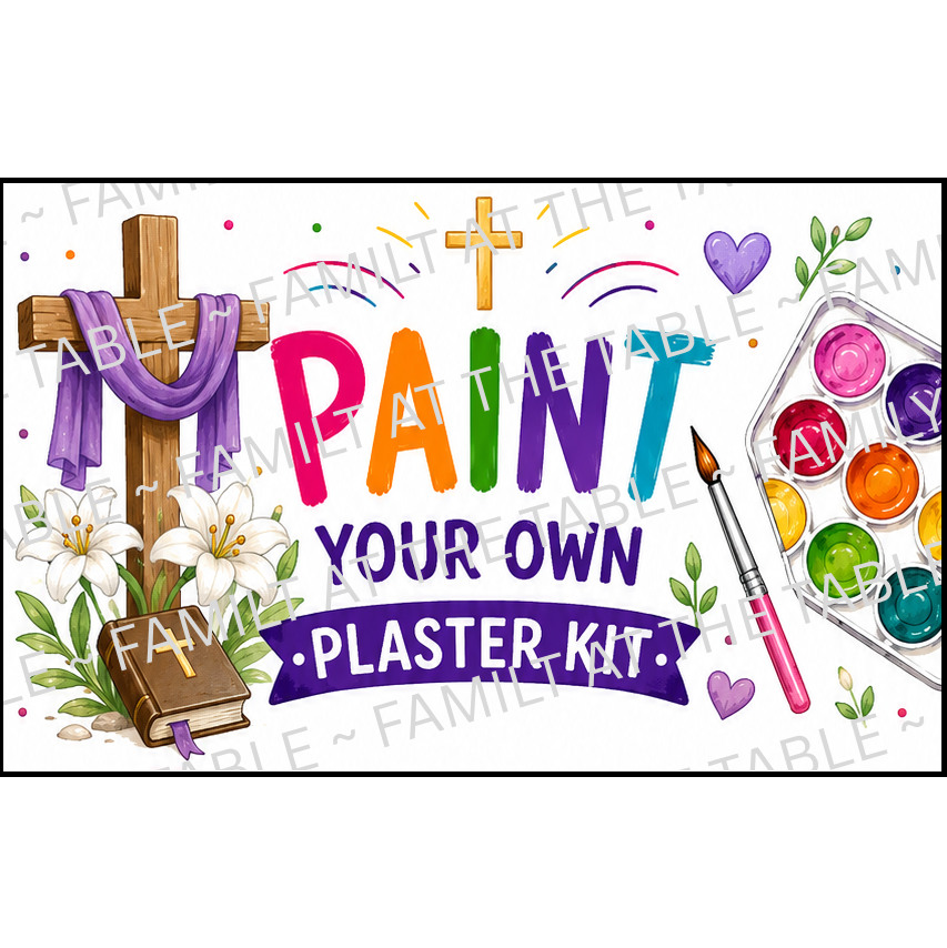 Easter Cross - Paint Your Own Plaster Kit Printable Packaging Insert Backing Cards – Digital Download
