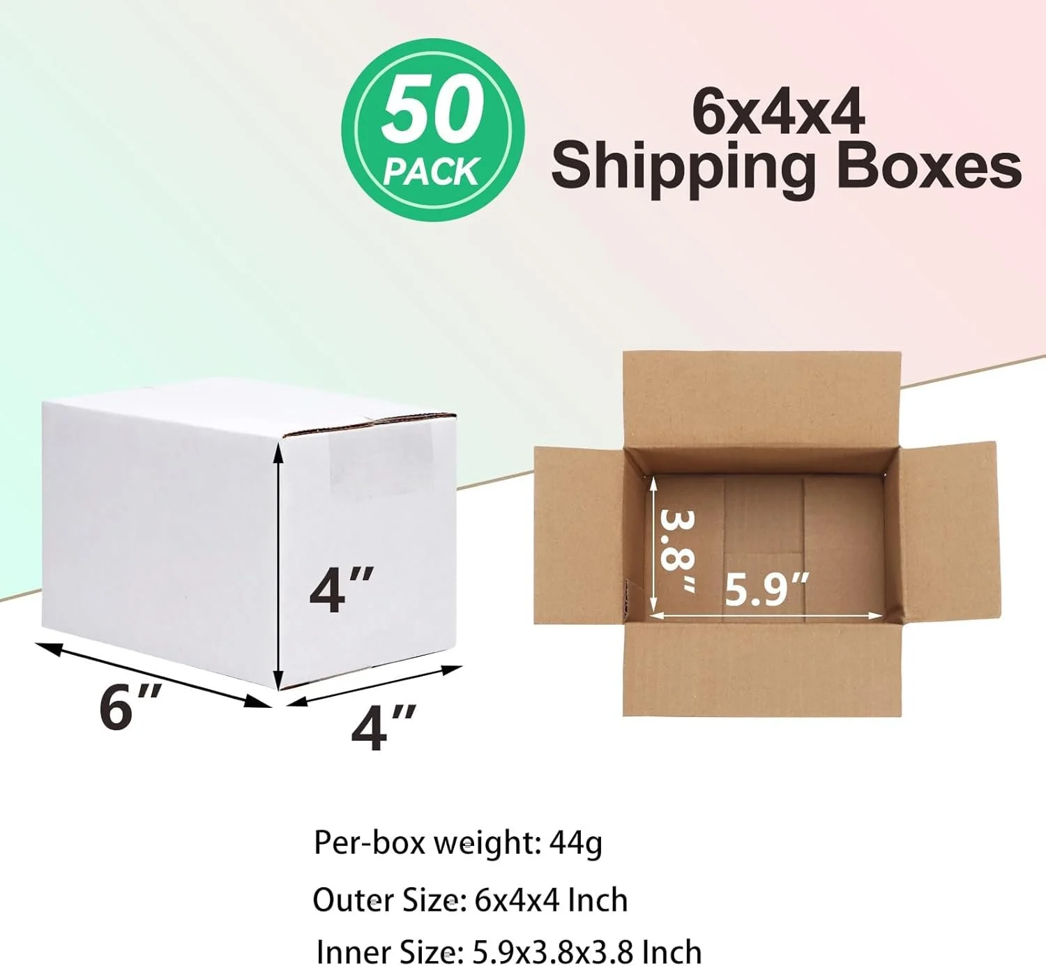 6"x4"x4" Shipping Boxes - 50 Pcs
