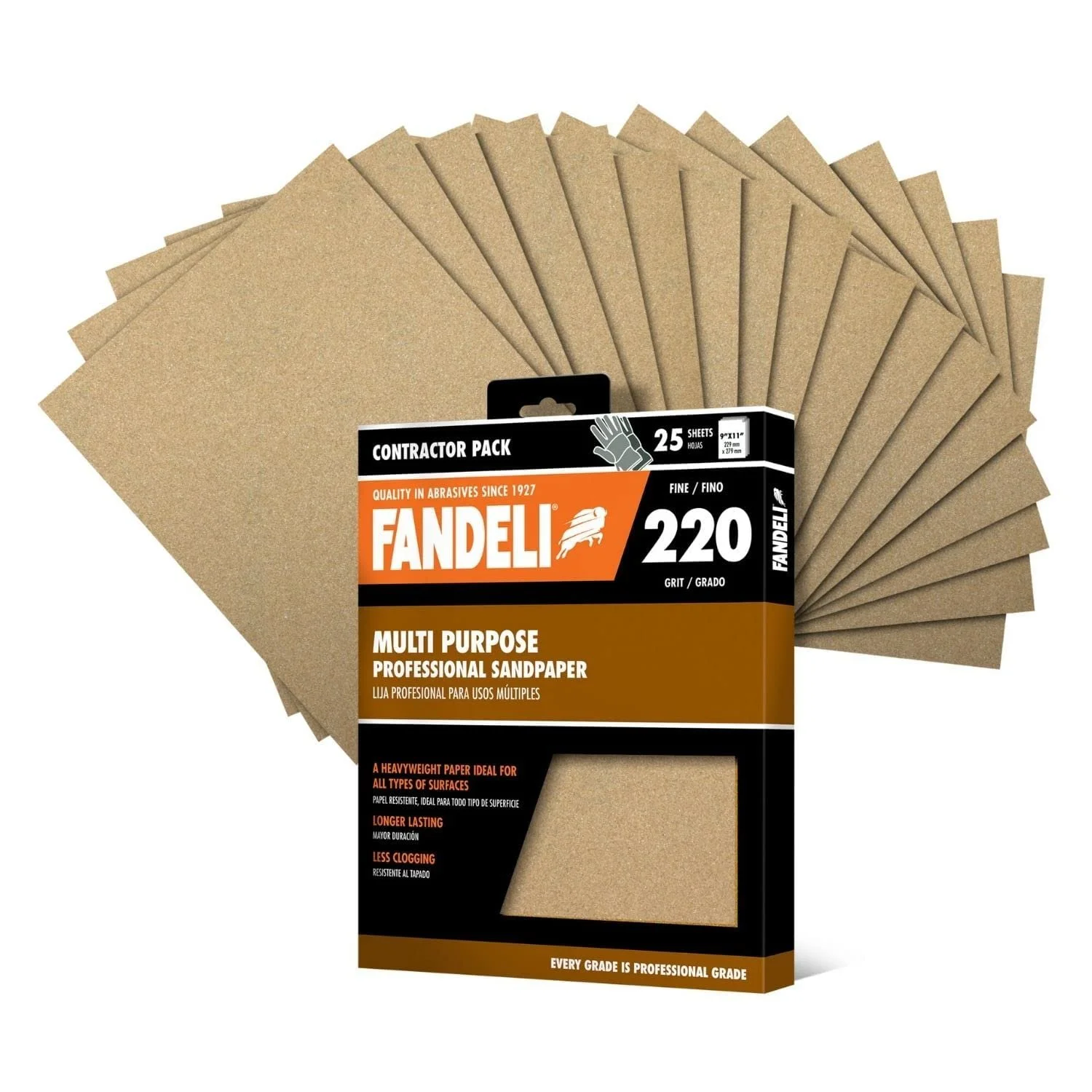 220 Grit Sandpaper Sheets - 9" x 11"