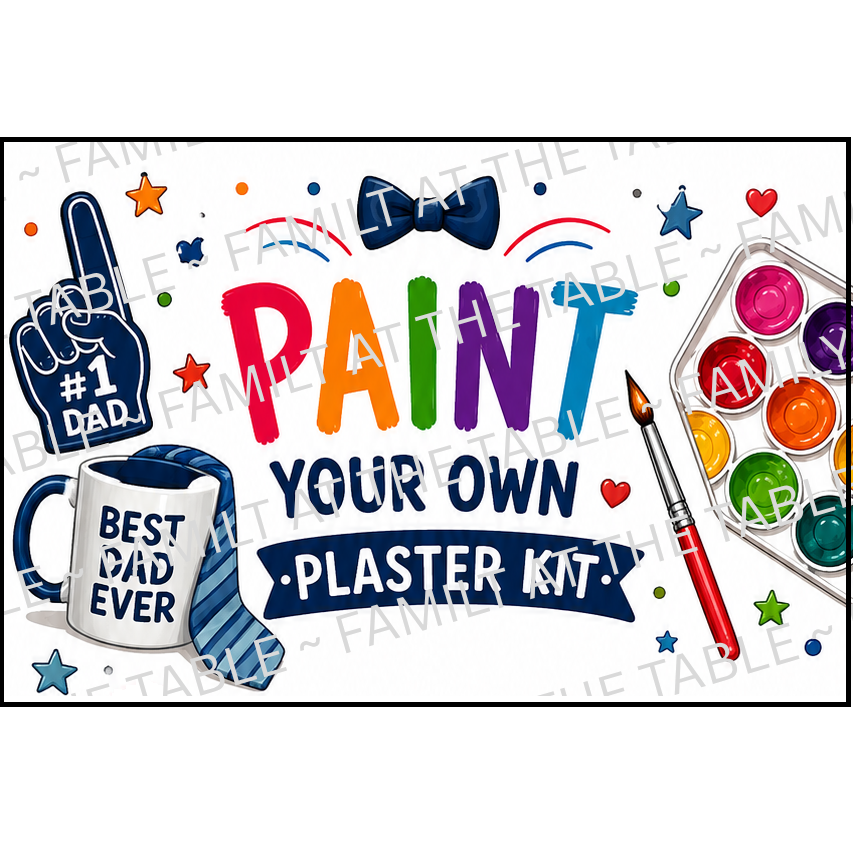 Fathers Day - Paint Your Own Plaster Kit Printable Packaging Insert Backing Cards – Digital Download